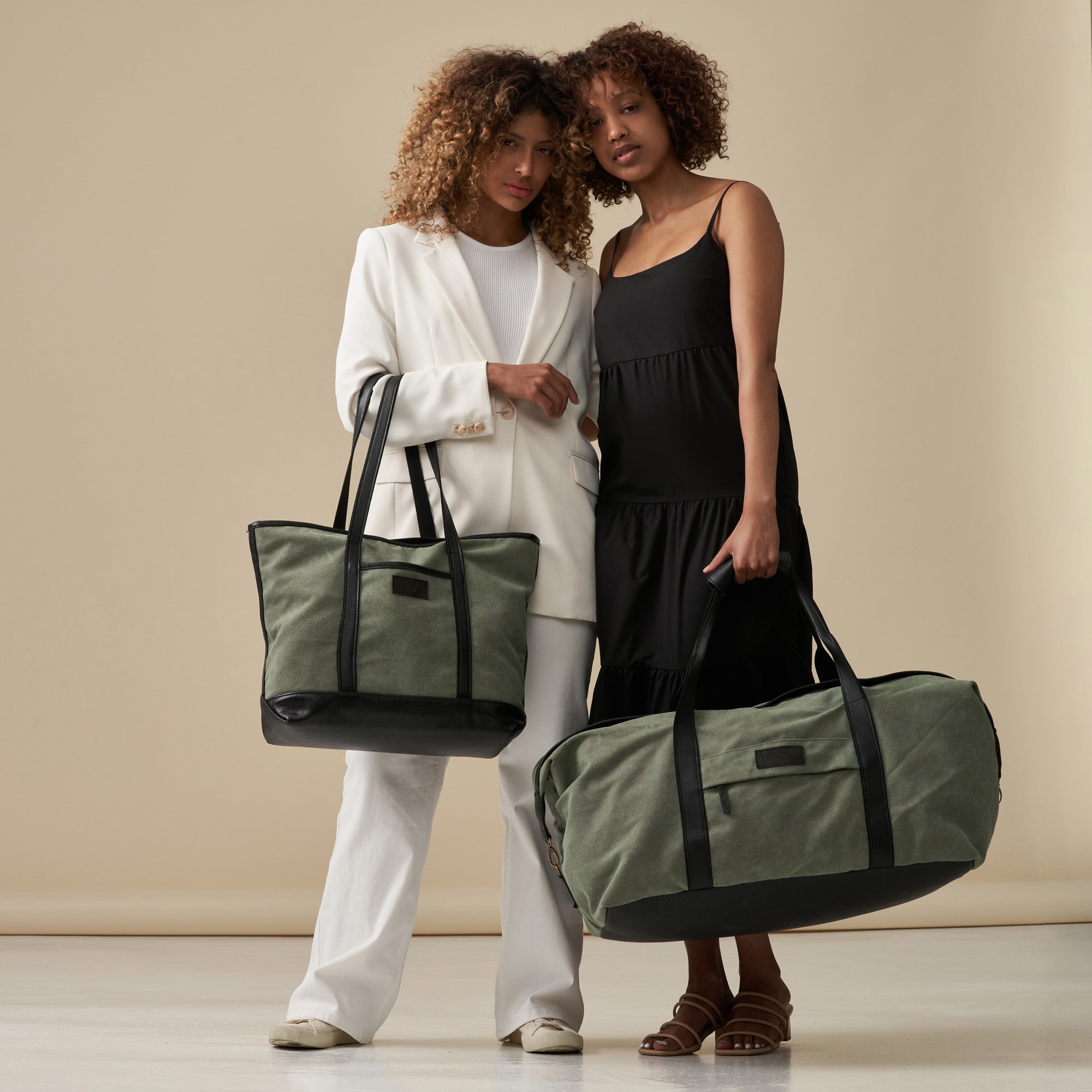 Safari Canvas & Leather Two-Tone Tote Bag