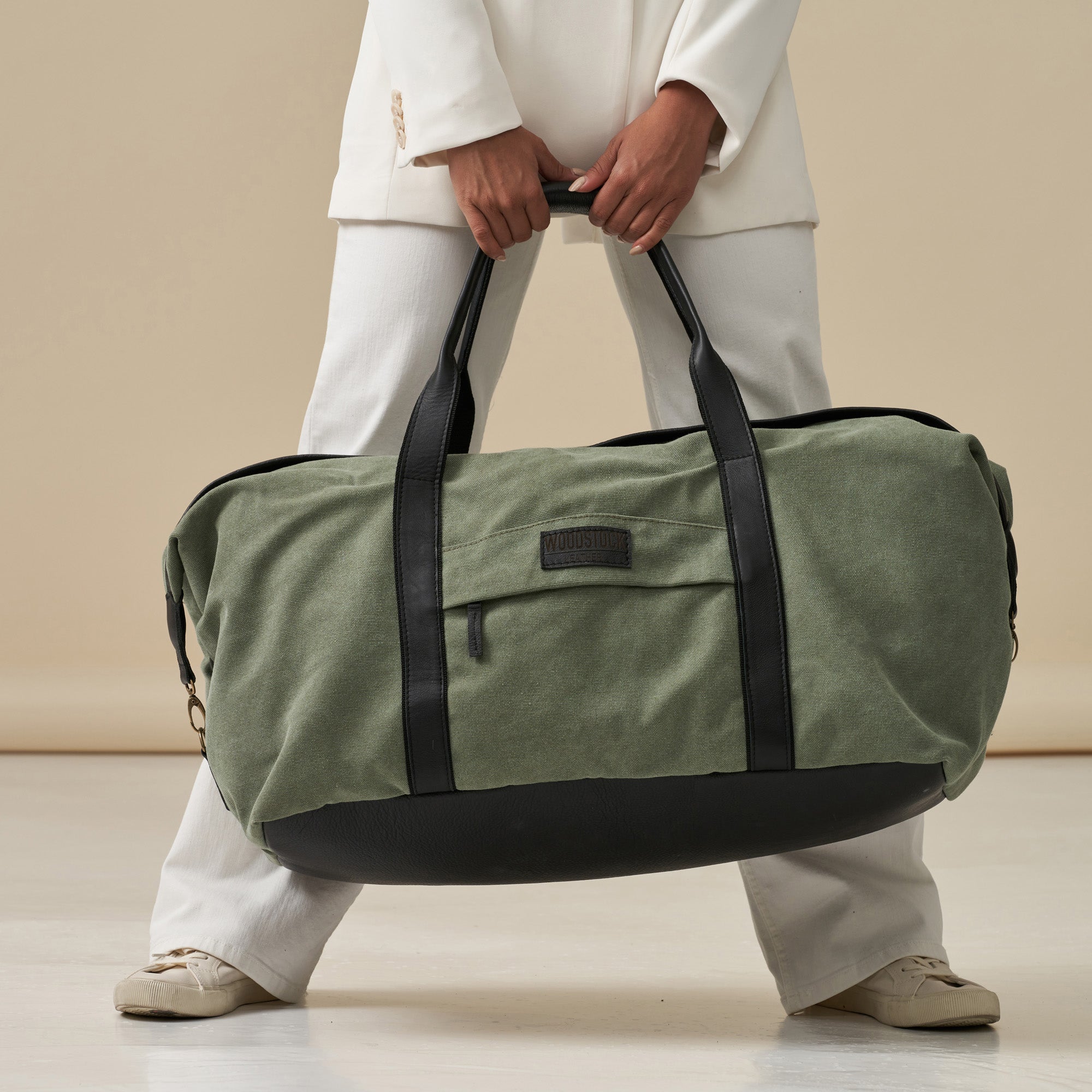 Kalahari Canvas & Leather Two-Tone Duffel Bag