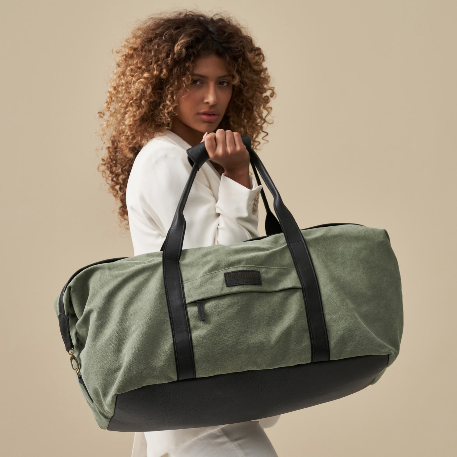 Kalahari Canvas & Leather Two-Tone Duffel Bag