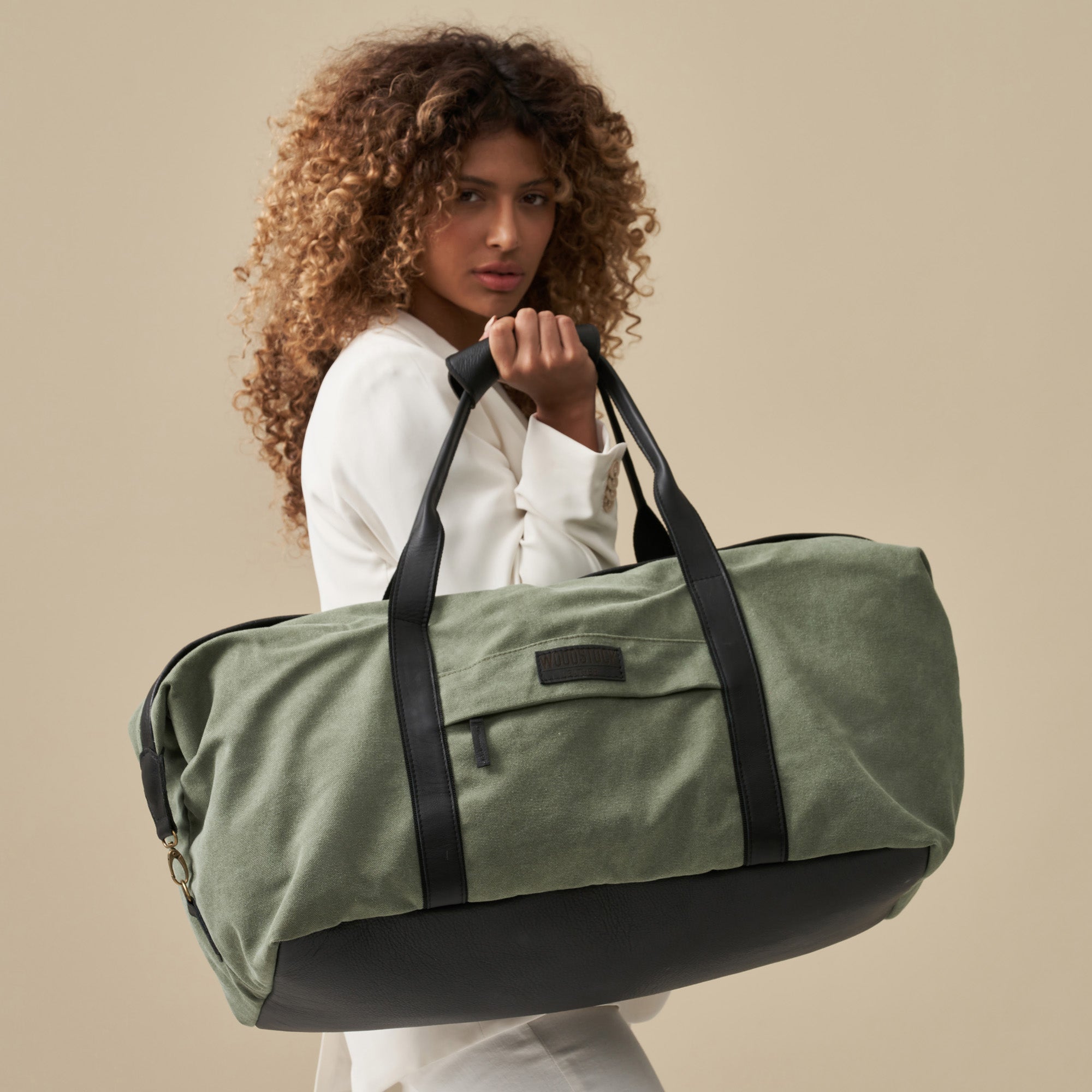 Kalahari Canvas & Leather Two-Tone Duffel Bag