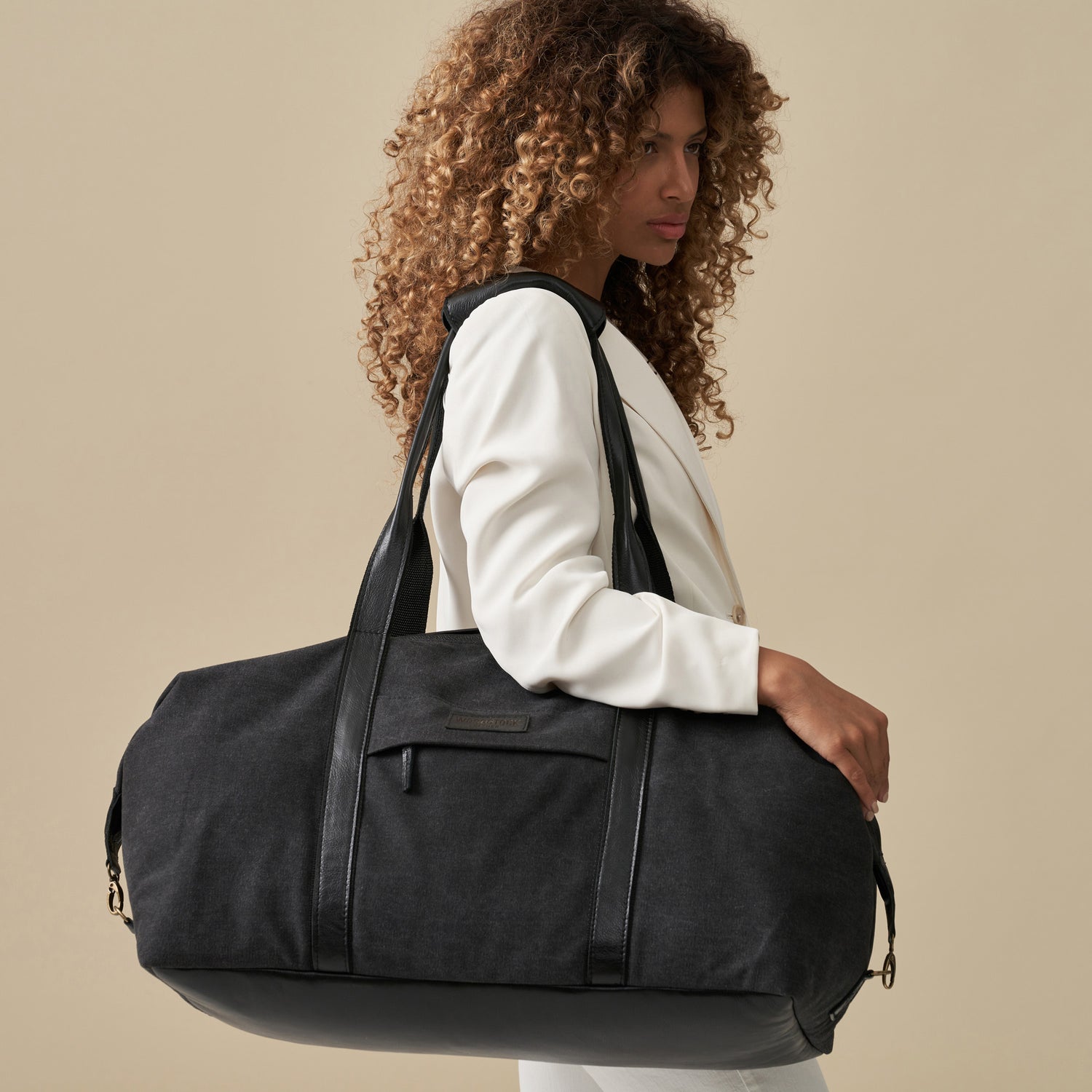 Kalahari Canvas & Leather Two-Tone Duffel Bag