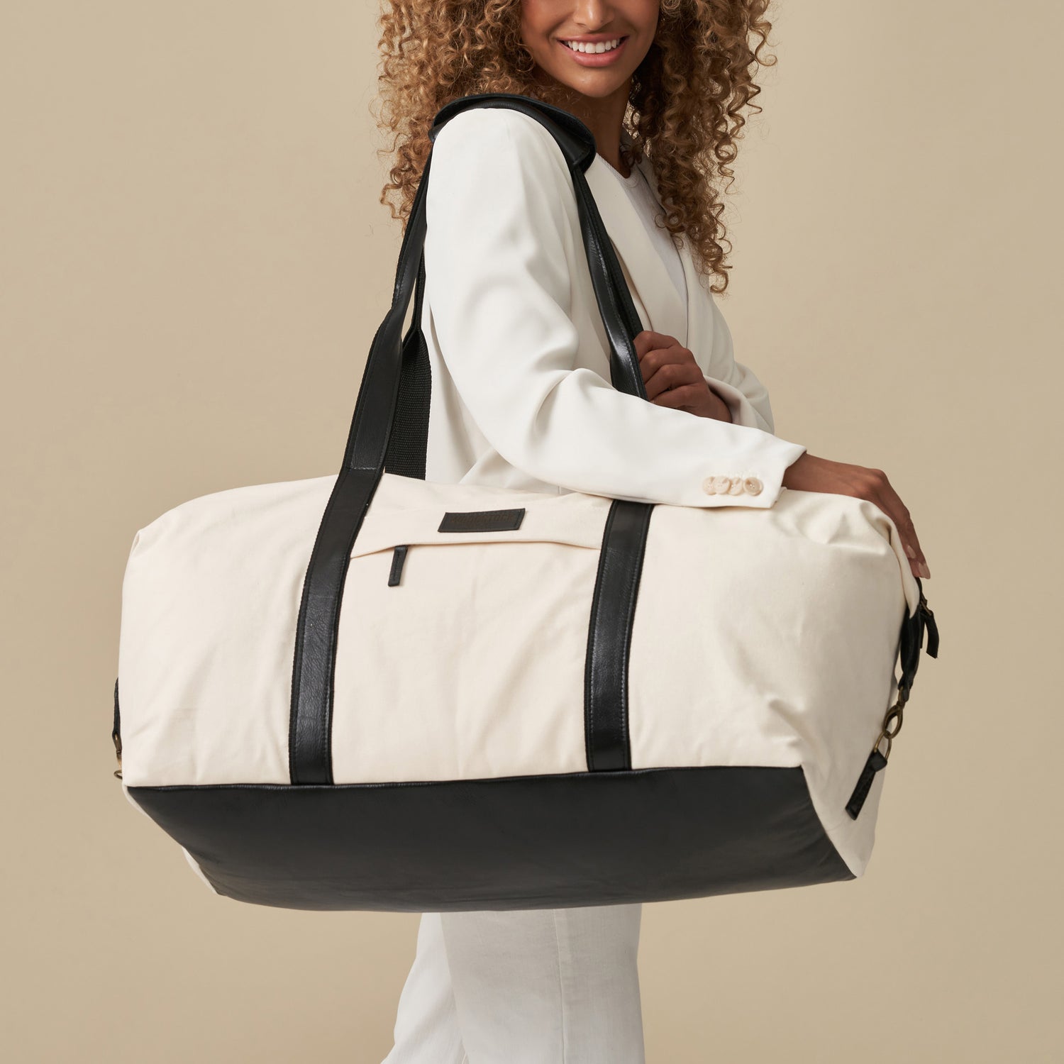 Kalahari Canvas & Leather Two-Tone Duffel Bag