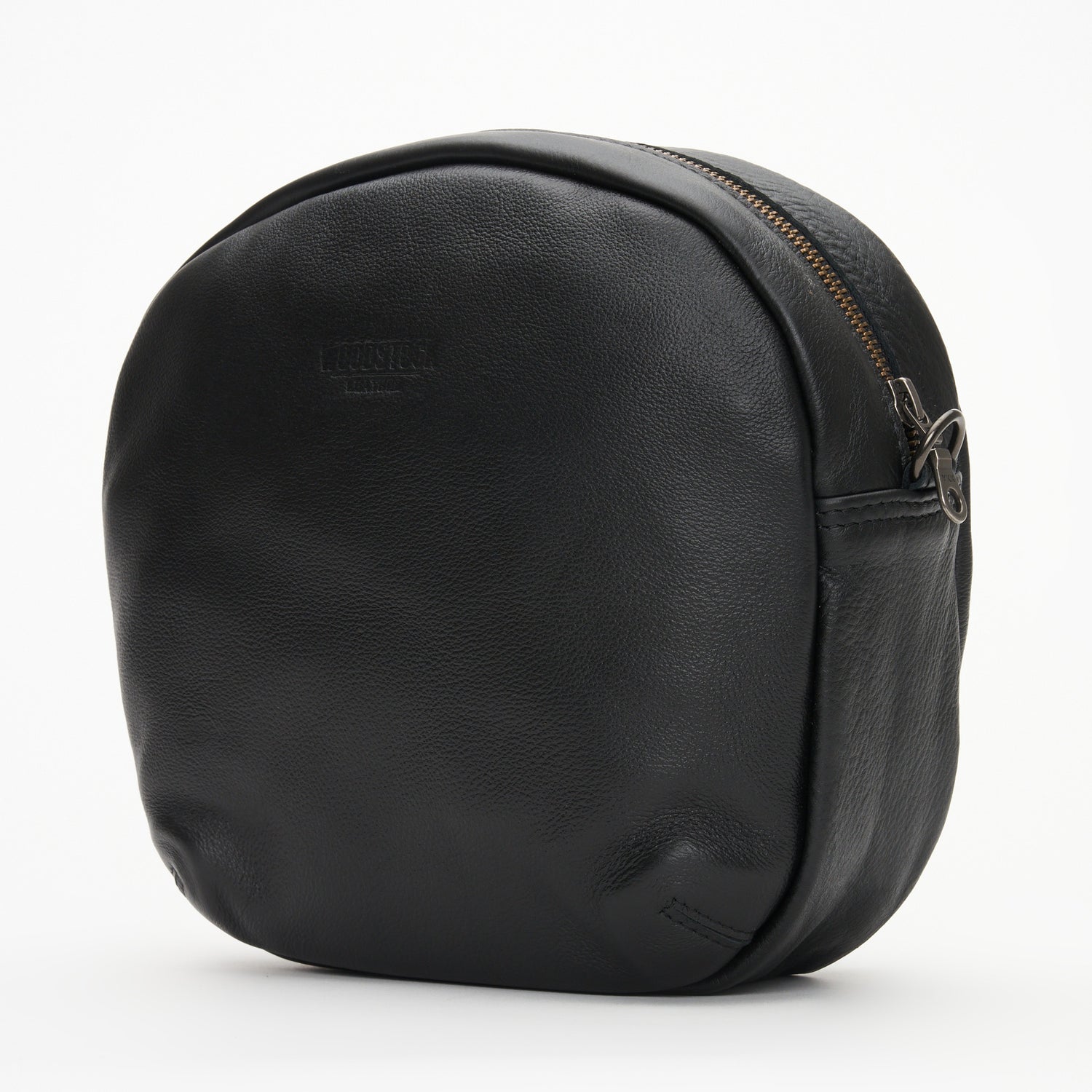 Side view of black Ellie sling bag