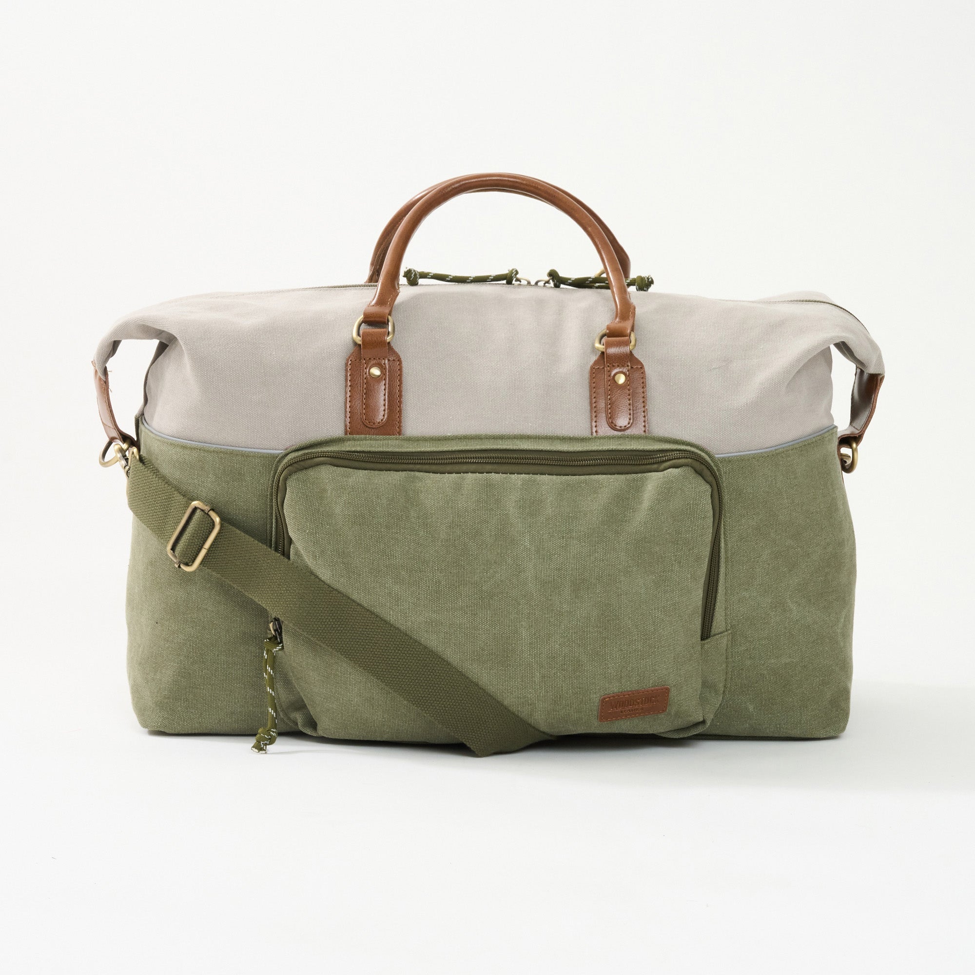 Dallas Two-tone Premium Canvas and Leather Weekend Bag - Woodstock Leather
