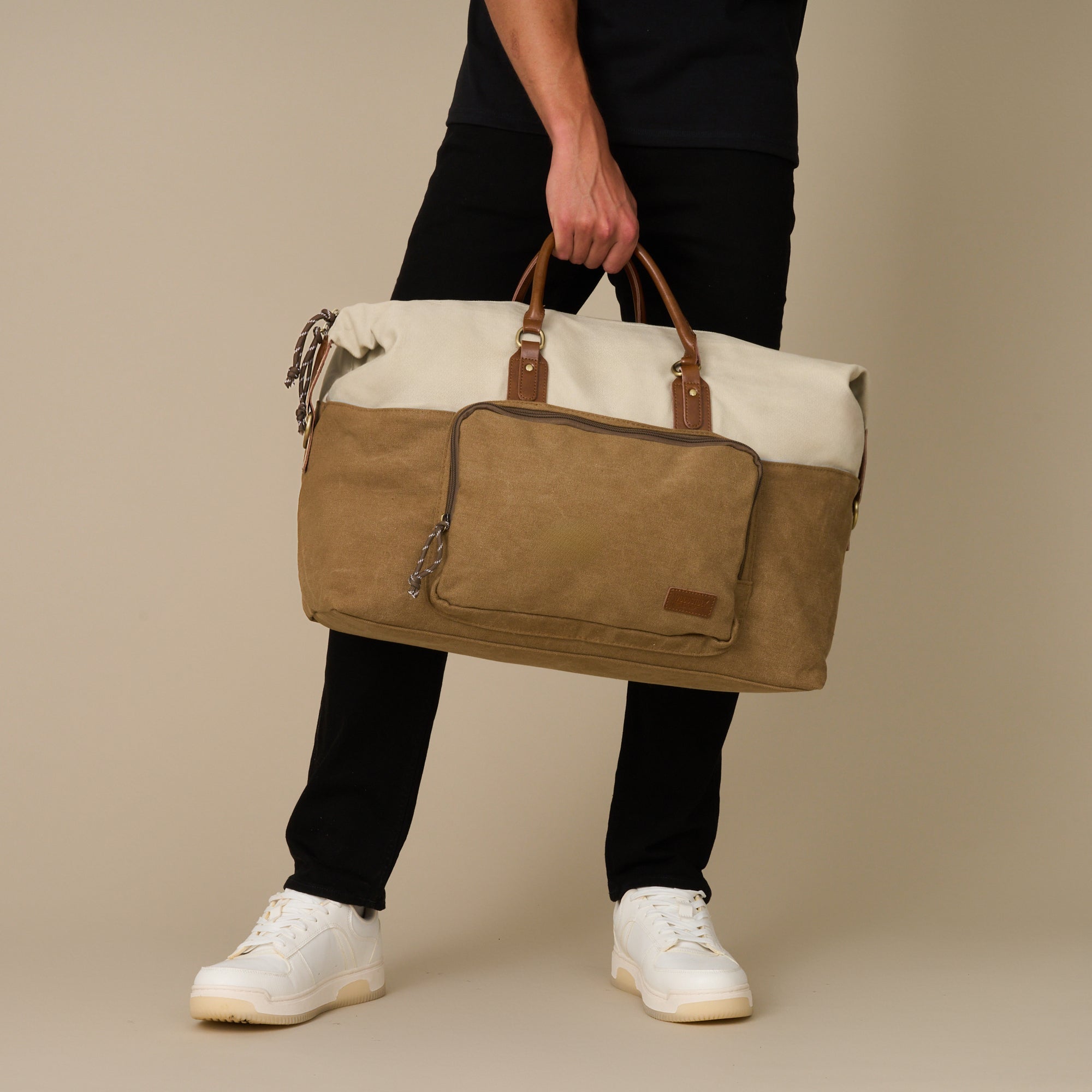 Dallas Two-tone Premium Canvas and Leather Weekend Bag - Woodstock Leather
