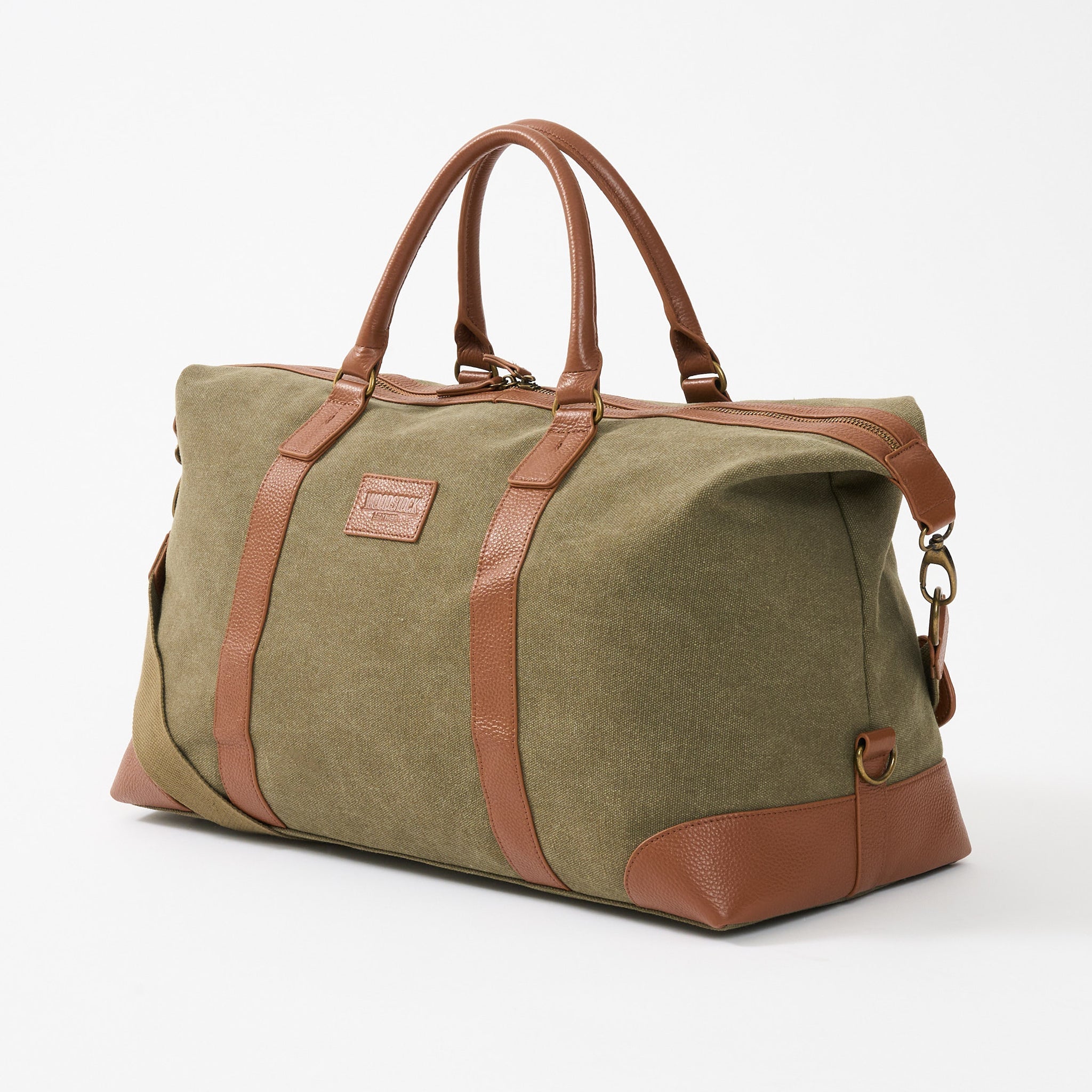 Oxford Leather and Canvas Duffel Bag - Woodstock Leather