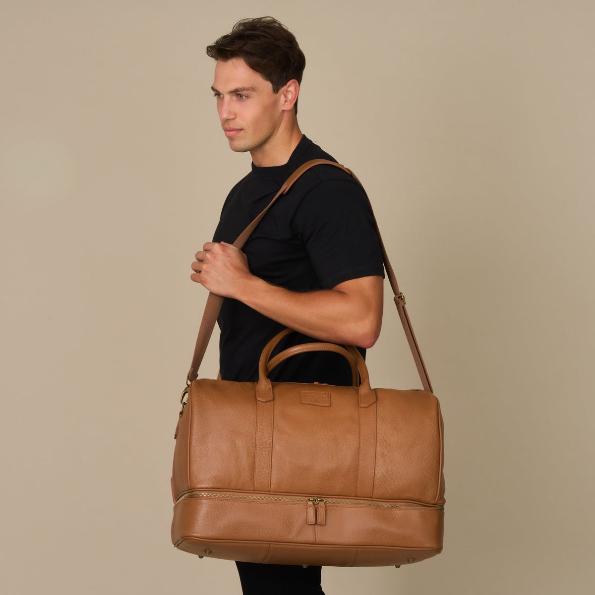 Sterling Double-Layered Weekend Bag With Shoe Compartment - Woodstock Leather