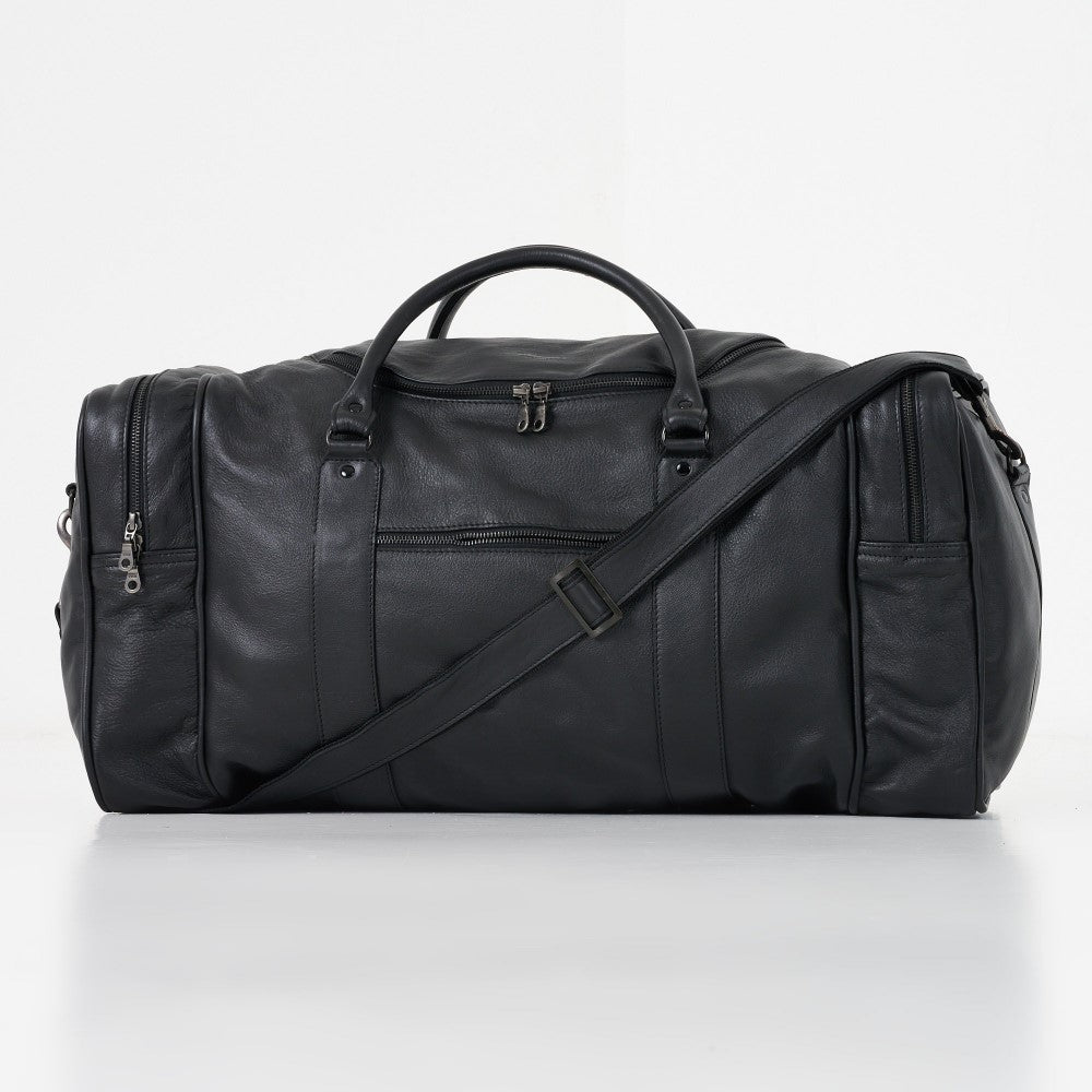 Full front view of Finn Old School Duffel Bag - Black