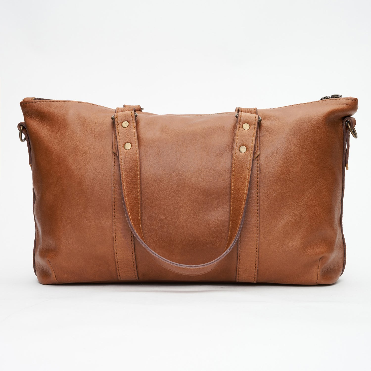 Back view of Pecan Genuine Leather Freya Shoulder Hand Bag with Sling | Woodstock Leather