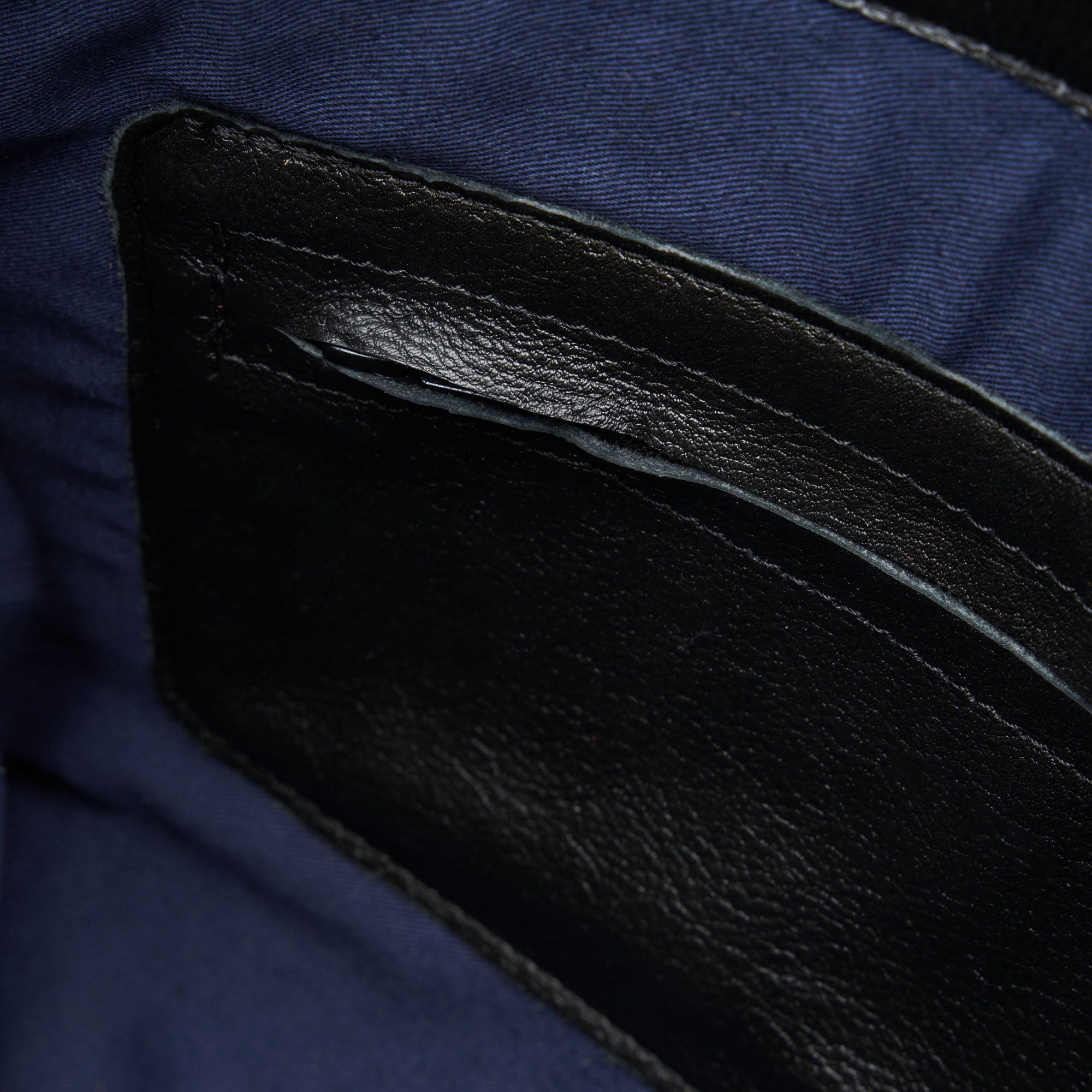 Internal compartment on Black Genuine Leather Longline Essie Sling Handbag with Laptop Compartment | Woodstock Leather