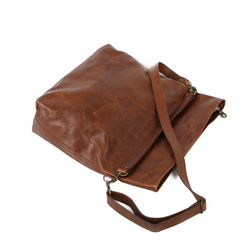 Full view of Lined Carly Sling Bag-Pecan including detachable strap