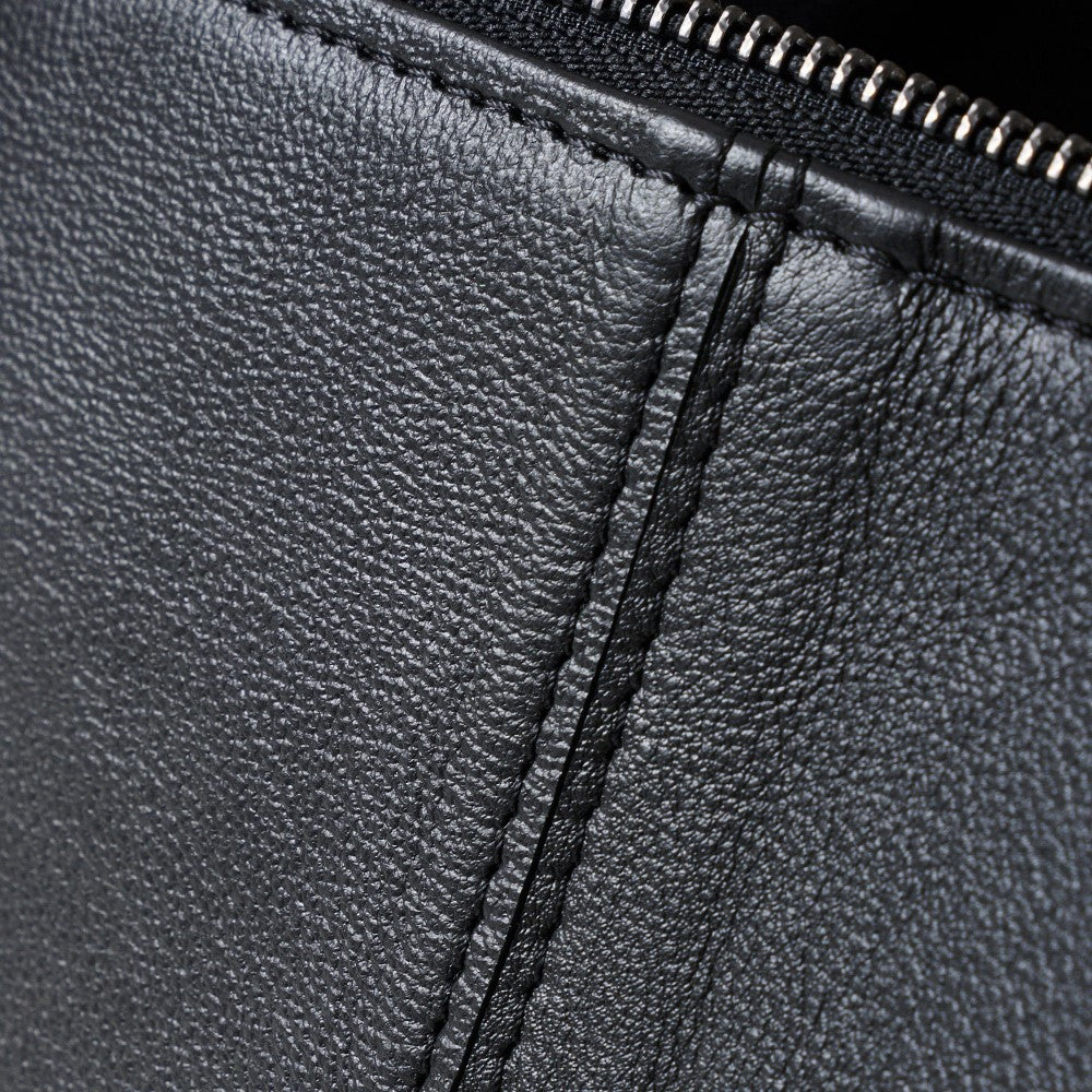 View of stitching craftmanship on Lined Lexi Work Bag - Black
