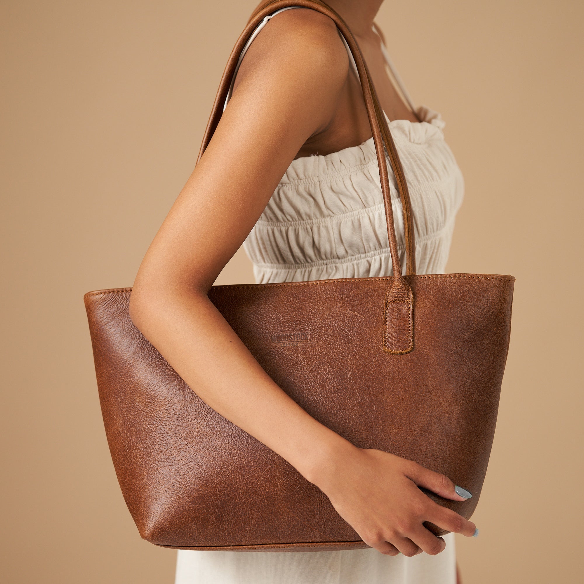 Woodstock leather tote bag sale