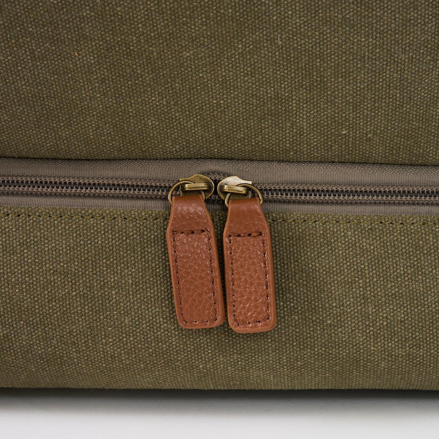 Kingsley Double Layer Canvas and Leather Duffel with Shoe Compartment
