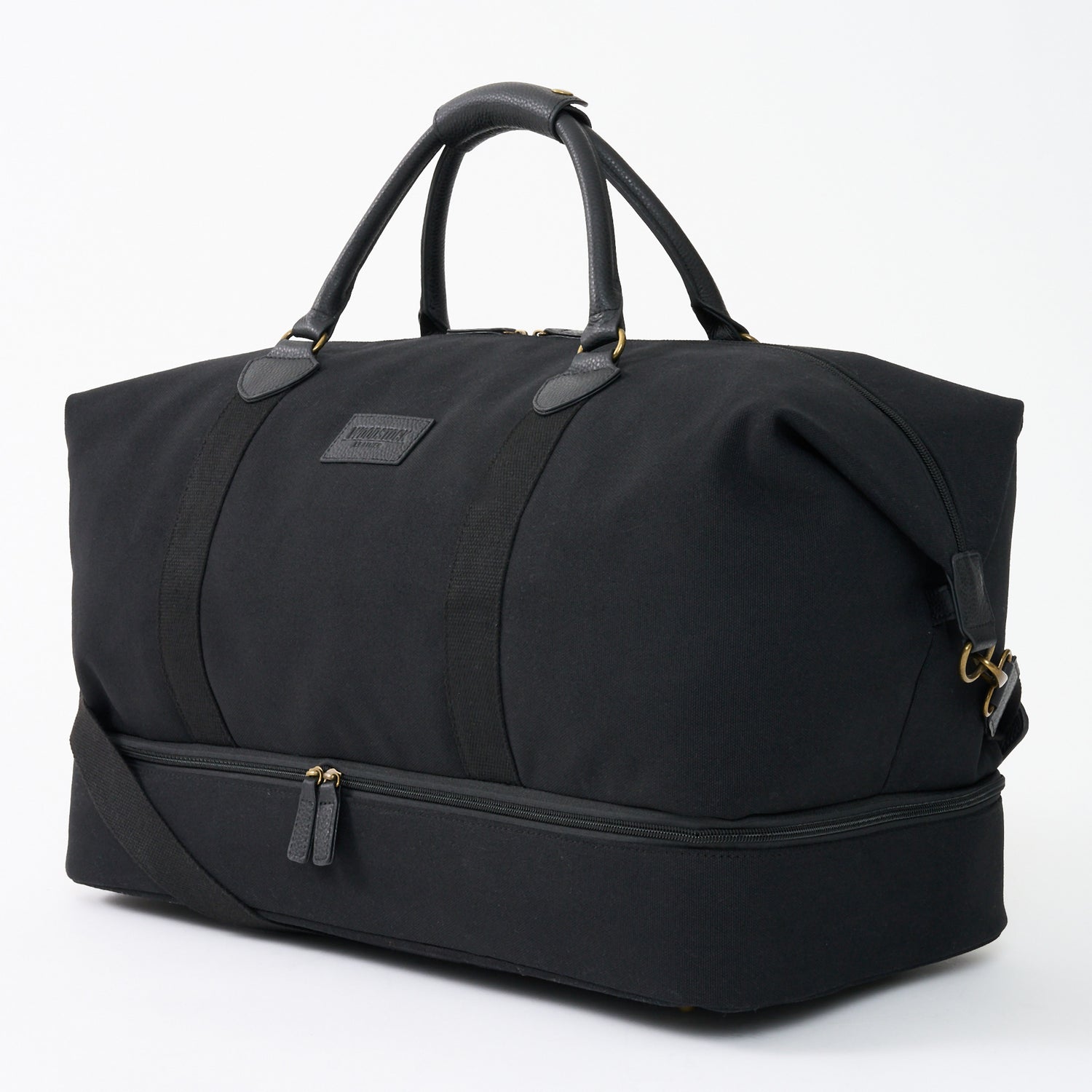 Kingsley Double Layer Canvas and Leather Duffel with Shoe Compartment