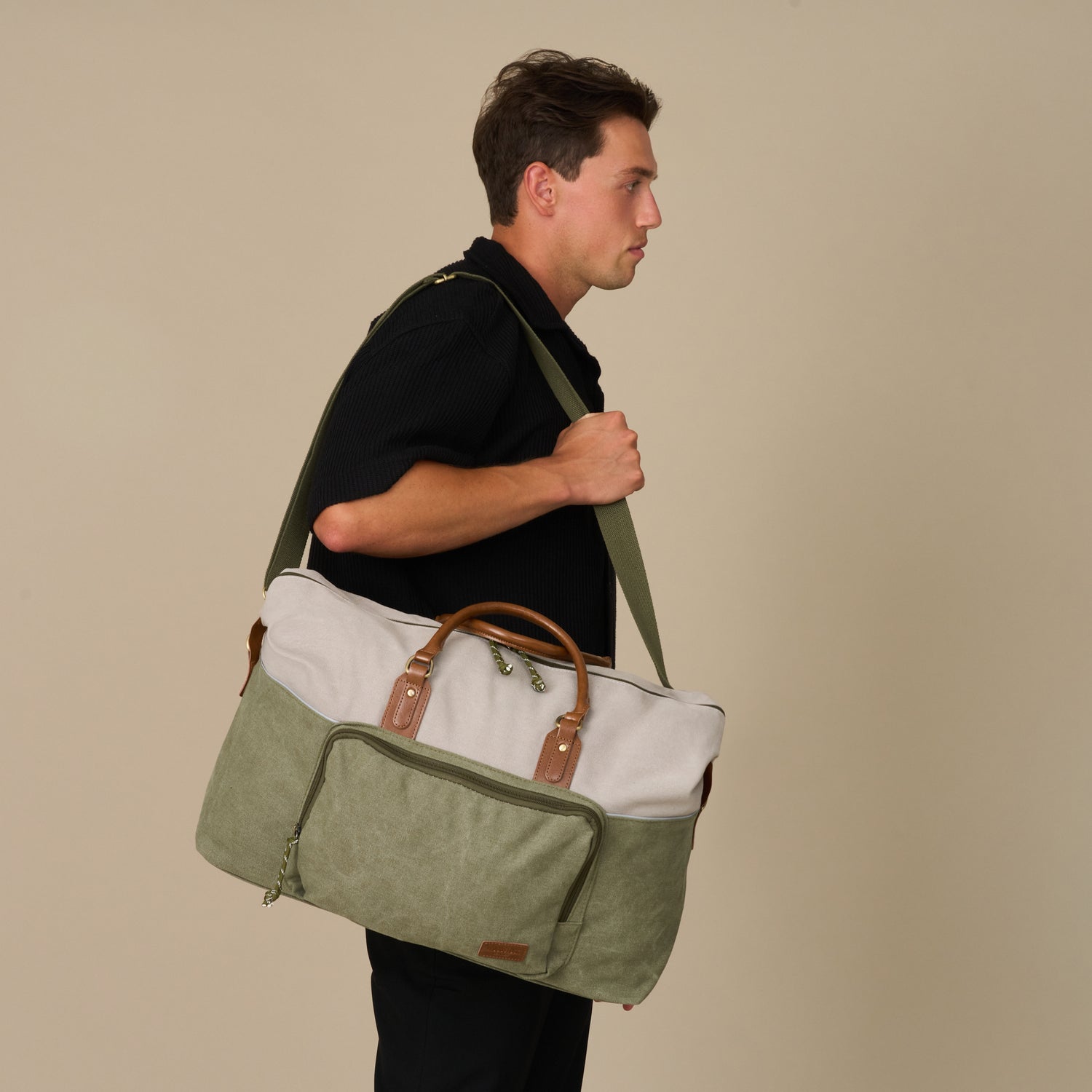 Dallas Two-tone Premium Canvas and Leather Weekend Bag