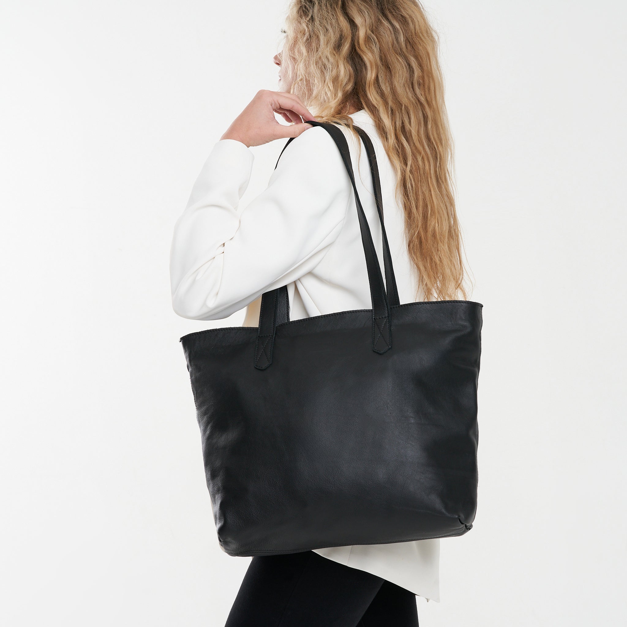 Two in one outlet leather shopper tote bag