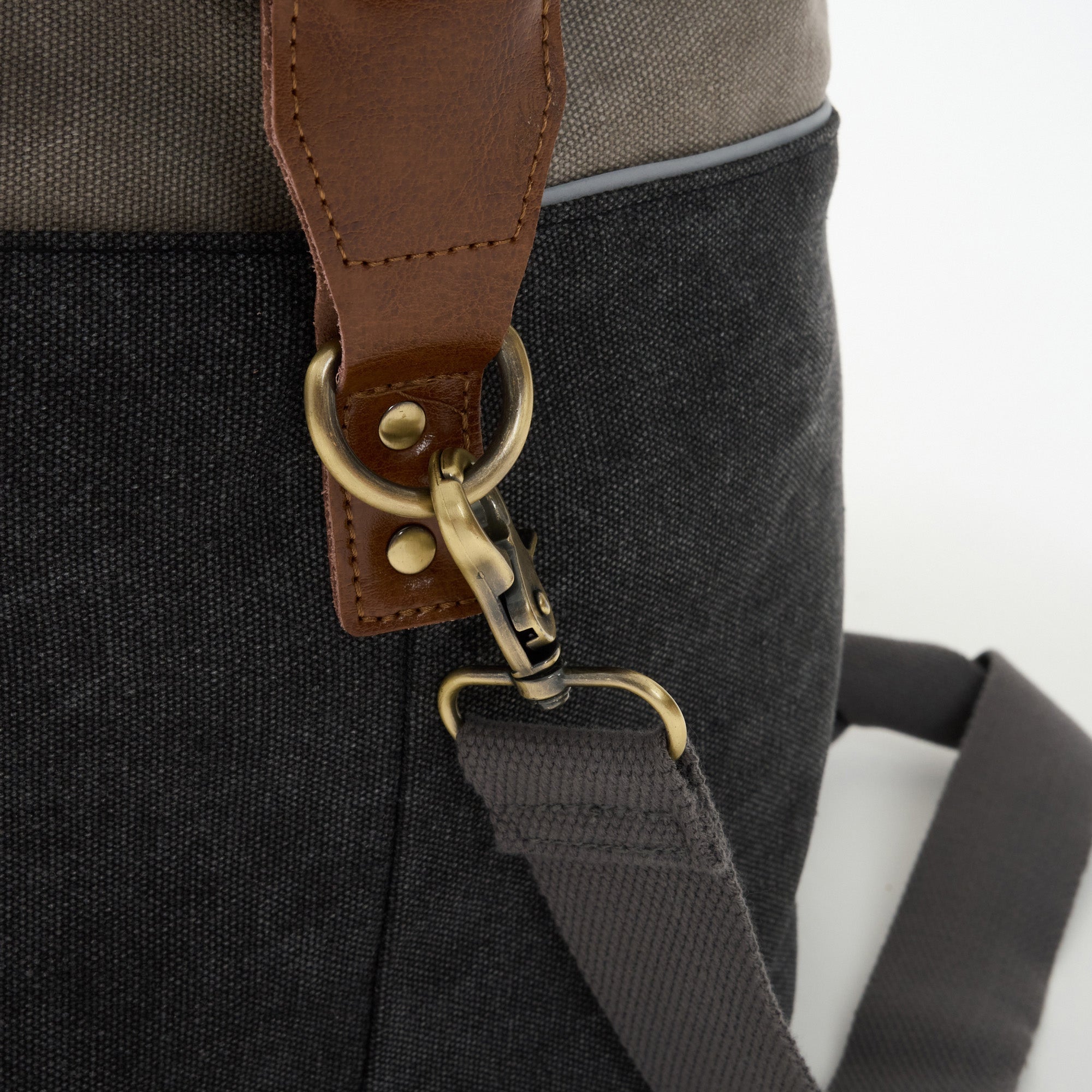 Dallas Two-tone Premium Canvas and Leather Weekend Bag - Woodstock Leather