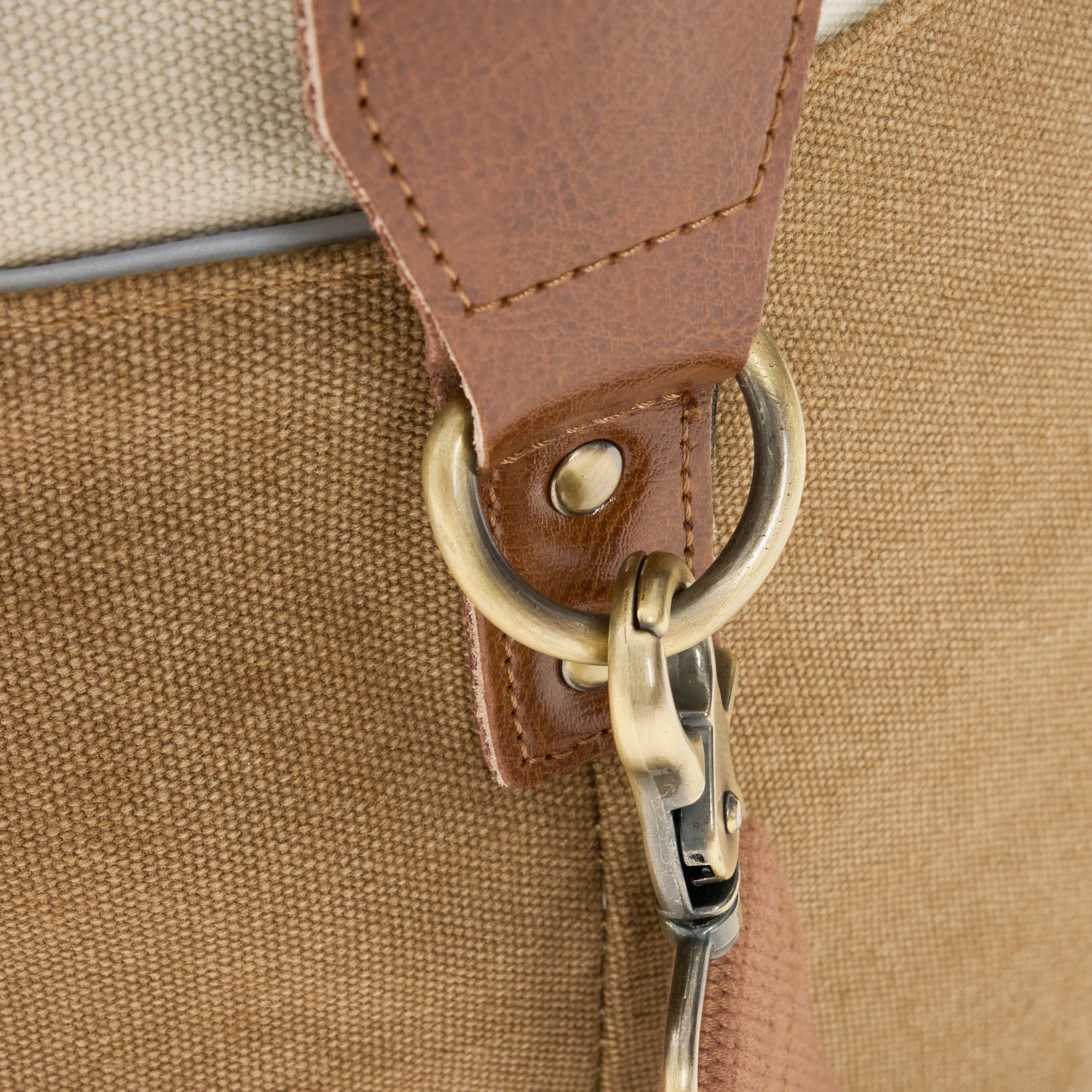 Dallas Two-tone Premium Canvas and Leather Weekend Bag - Woodstock Leather
