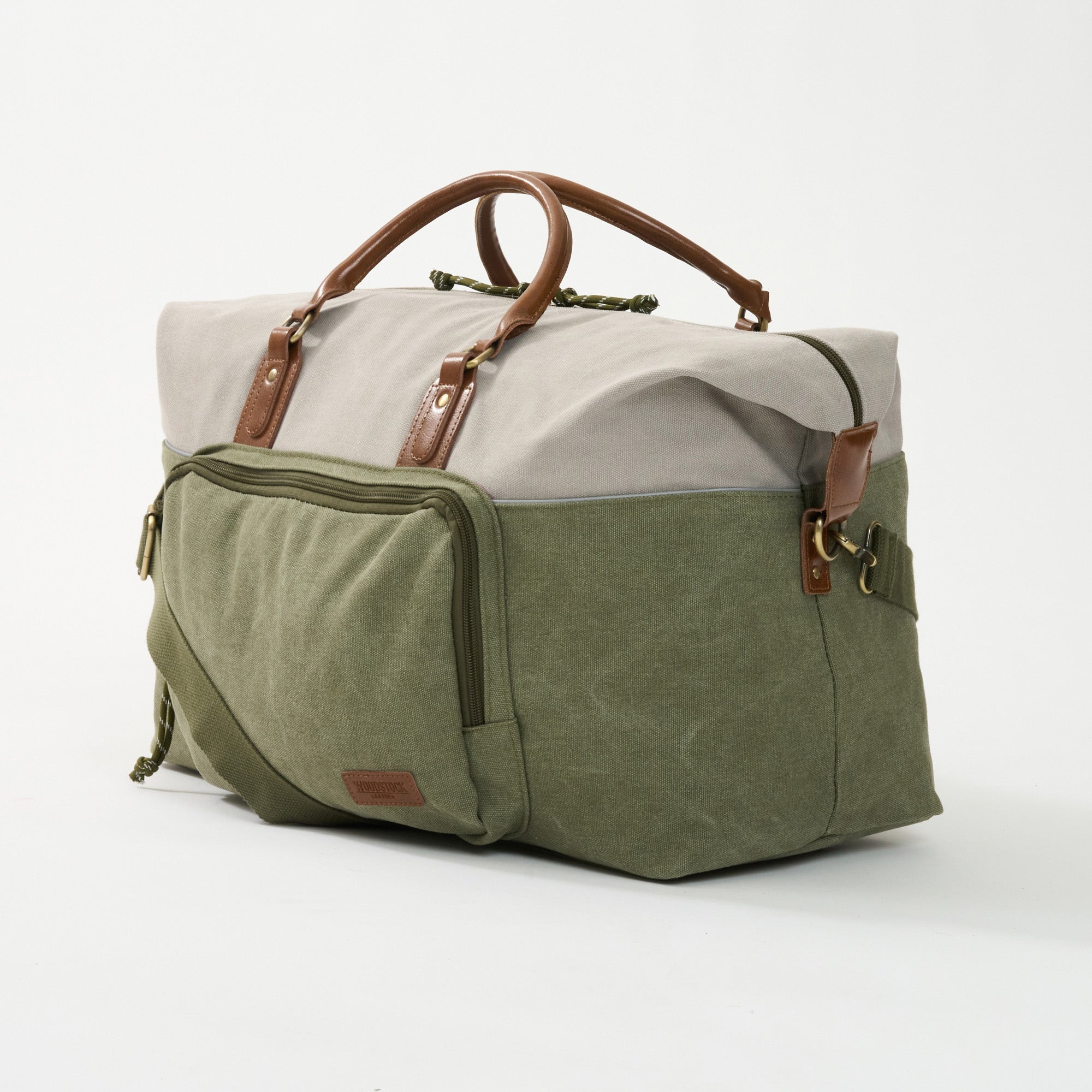 Dallas Two-tone Premium Canvas and Leather Weekend Bag - Woodstock Leather