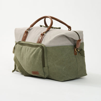 Dallas Two-tone Premium Canvas and Leather Weekend Bag - Woodstock Leather
