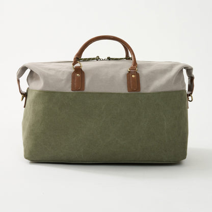 Dallas Two-tone Premium Canvas and Leather Weekend Bag - Woodstock Leather