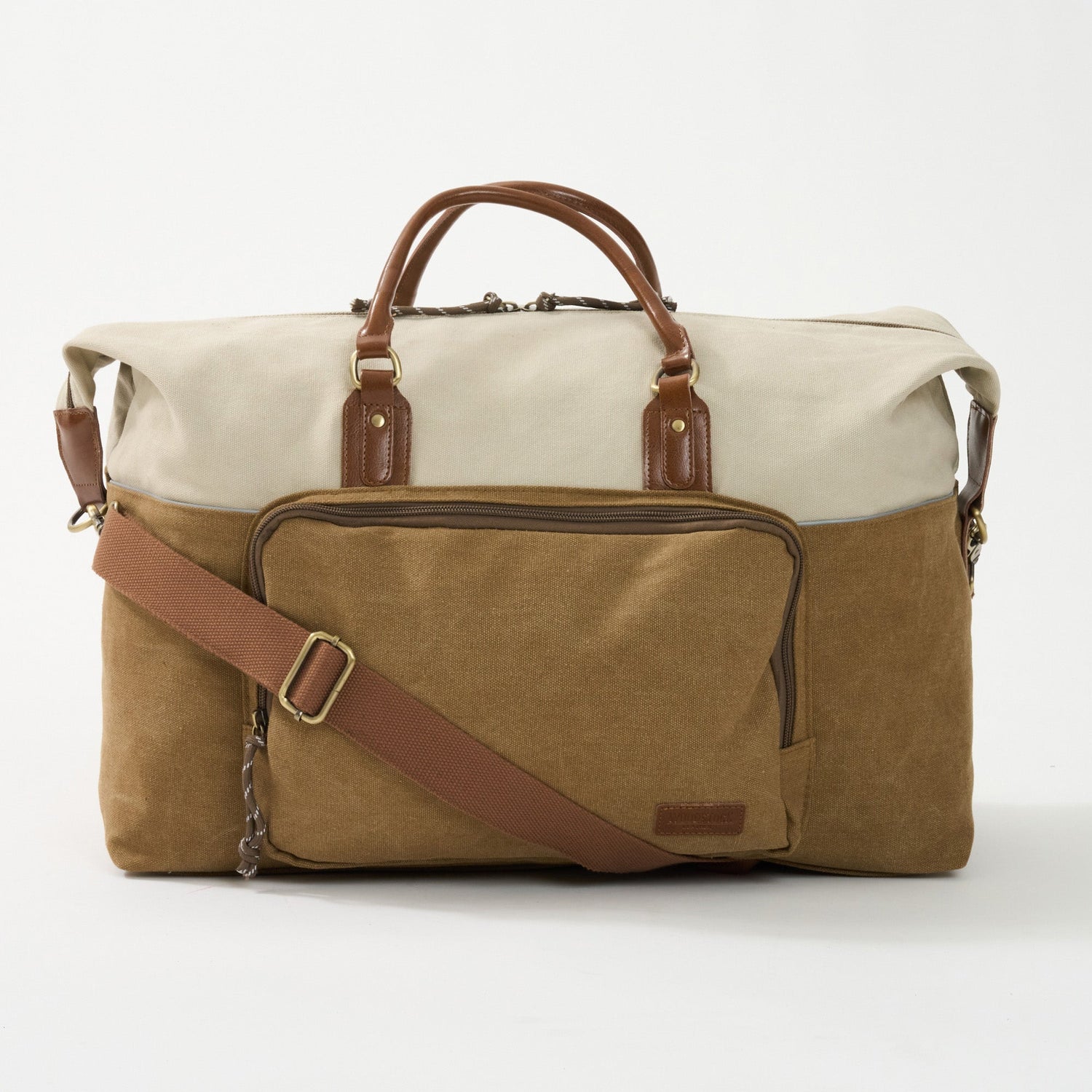 Dallas Two-tone Premium Canvas and Leather Weekend Bag - Woodstock Leather