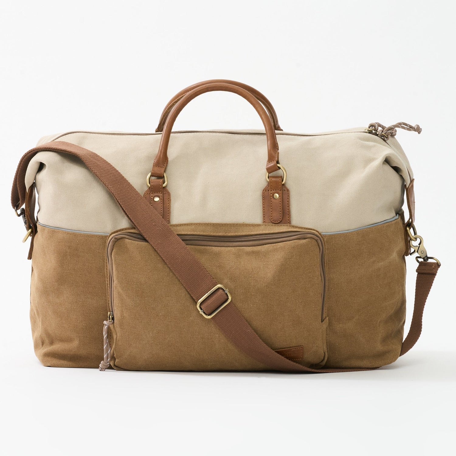 Dallas Two-tone Premium Canvas and Leather Weekend Bag - Woodstock Leather