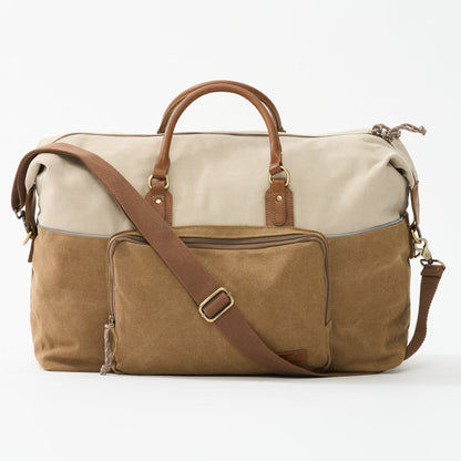 Dallas Two-tone Premium Canvas and Leather Weekend Bag - Woodstock Leather