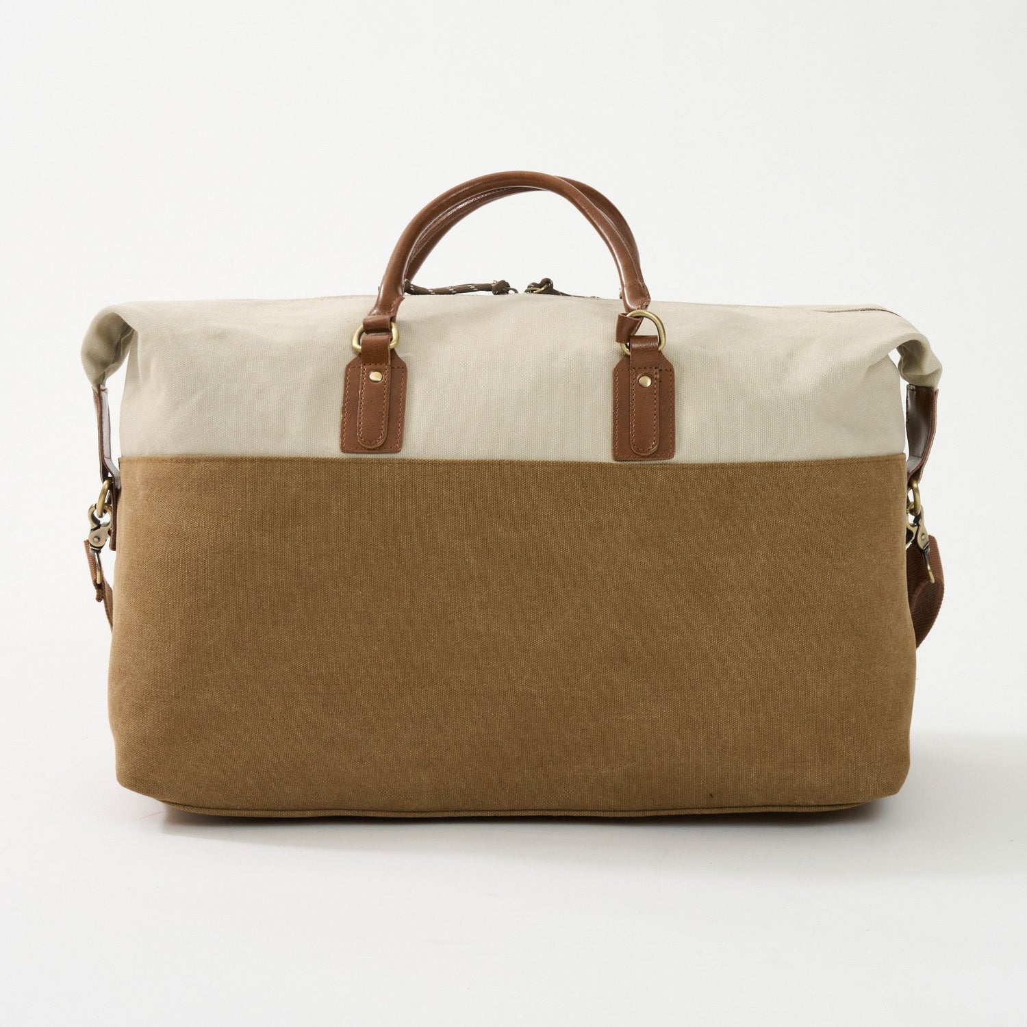 Dallas Two-tone Premium Canvas and Leather Weekend Bag - Woodstock Leather