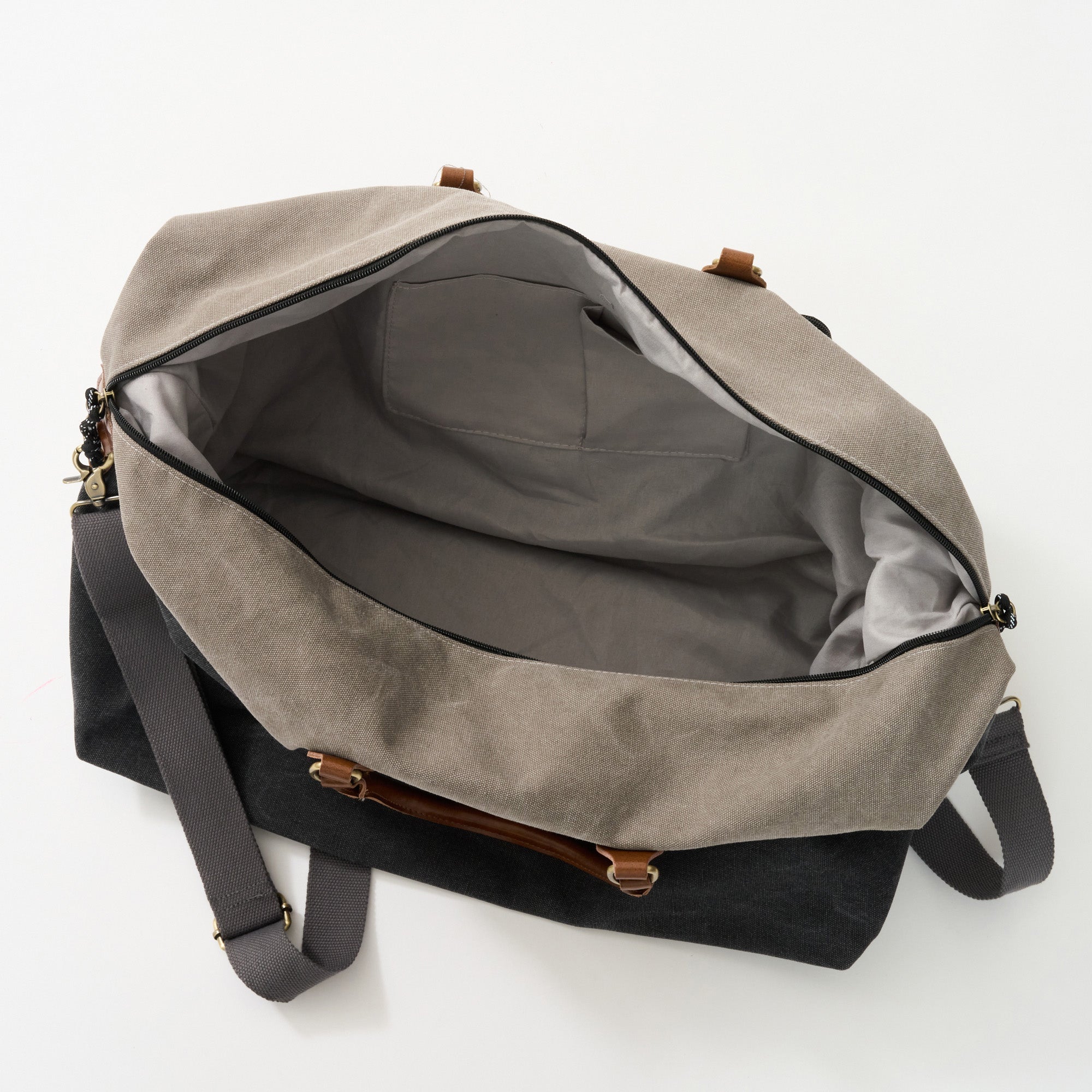 Dallas Two-tone Premium Canvas and Leather Weekend Bag - Woodstock Leather