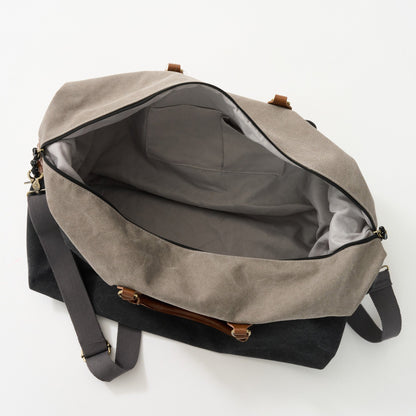 Dallas Two-tone Premium Canvas and Leather Weekend Bag - Woodstock Leather