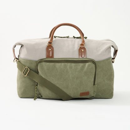 Dallas Two-tone Premium Canvas and Leather Weekend Bag - Woodstock Leather