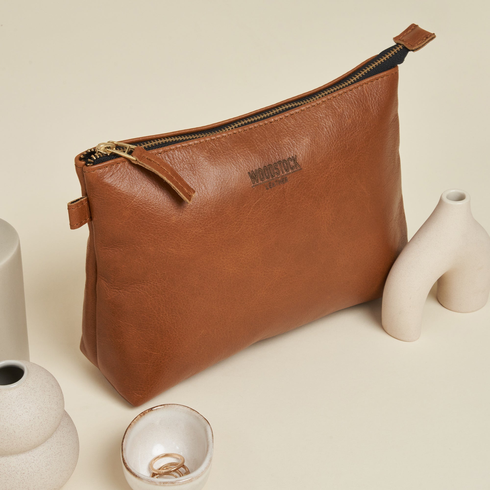 Harper Large Cosmetic and Toiletry Bag - Woodstock Leather