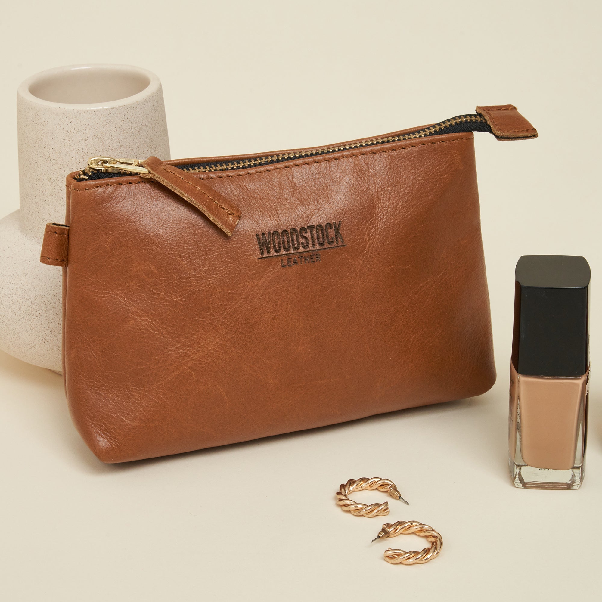 Harper Large Cosmetic and Toiletry Bag - Woodstock Leather
