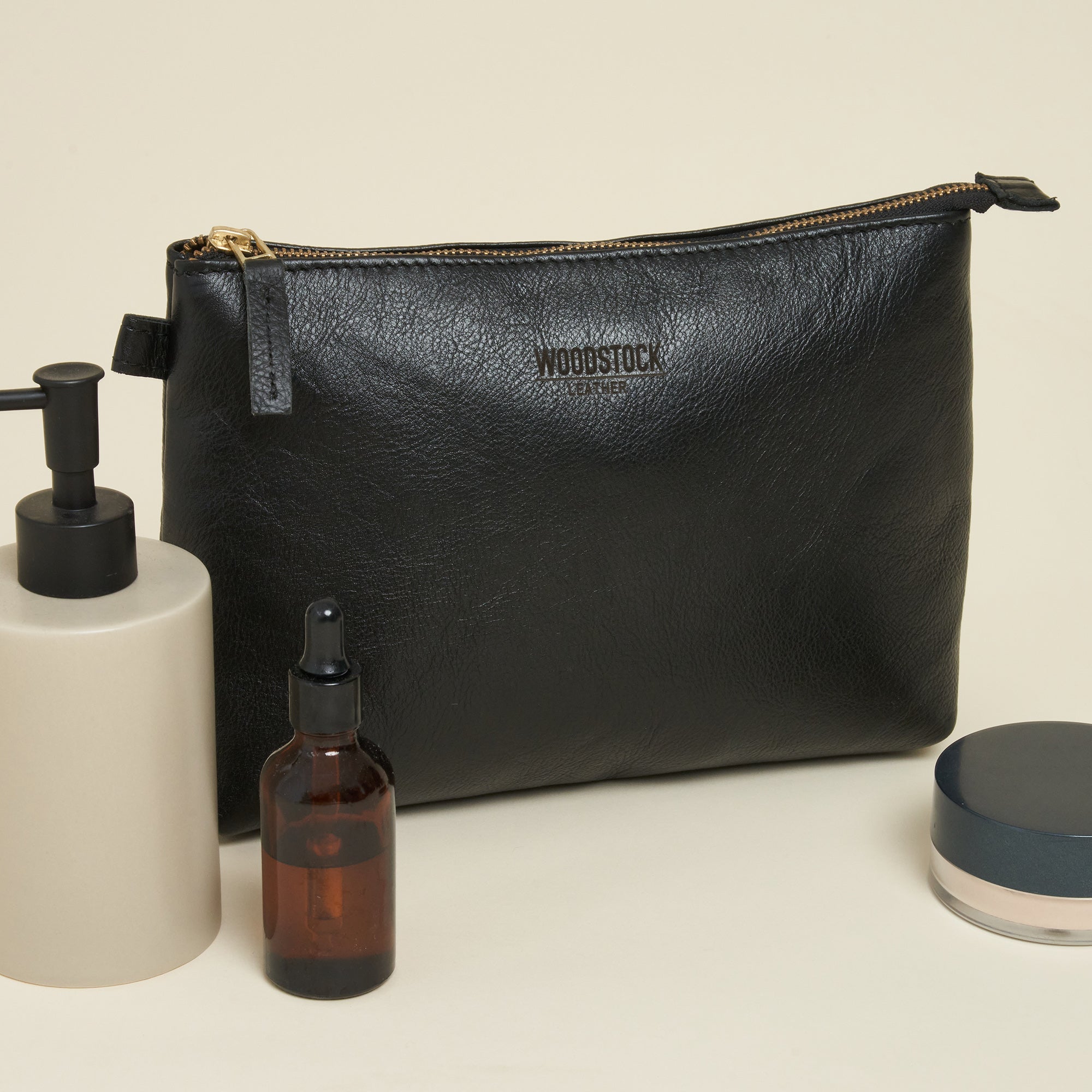Harper Large Cosmetic and Toiletry Bag - Woodstock Leather