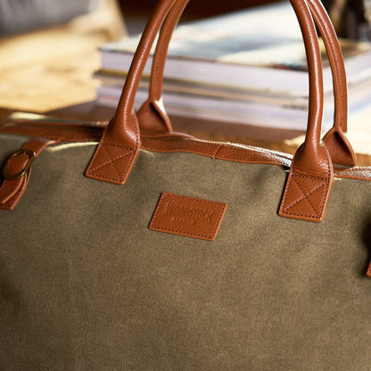Hudson Canvas and Leather Weekender Bag - Woodstock Leather