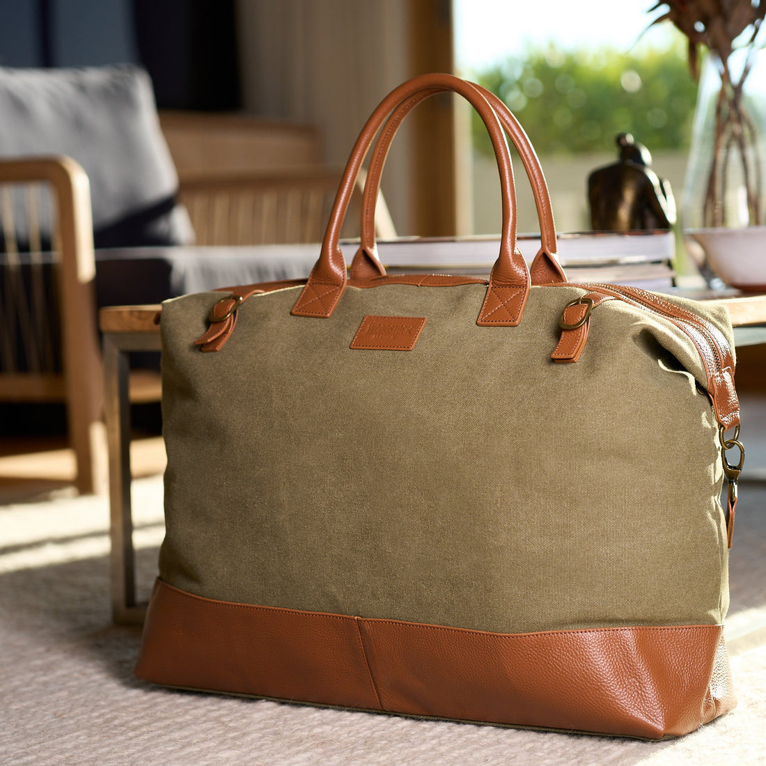 Hudson Canvas and Leather Weekender Bag - Woodstock Leather