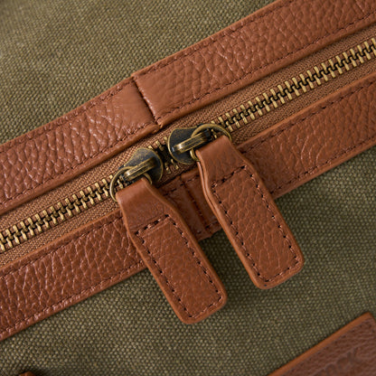 Hudson Canvas and Leather Weekender Bag - Woodstock Leather