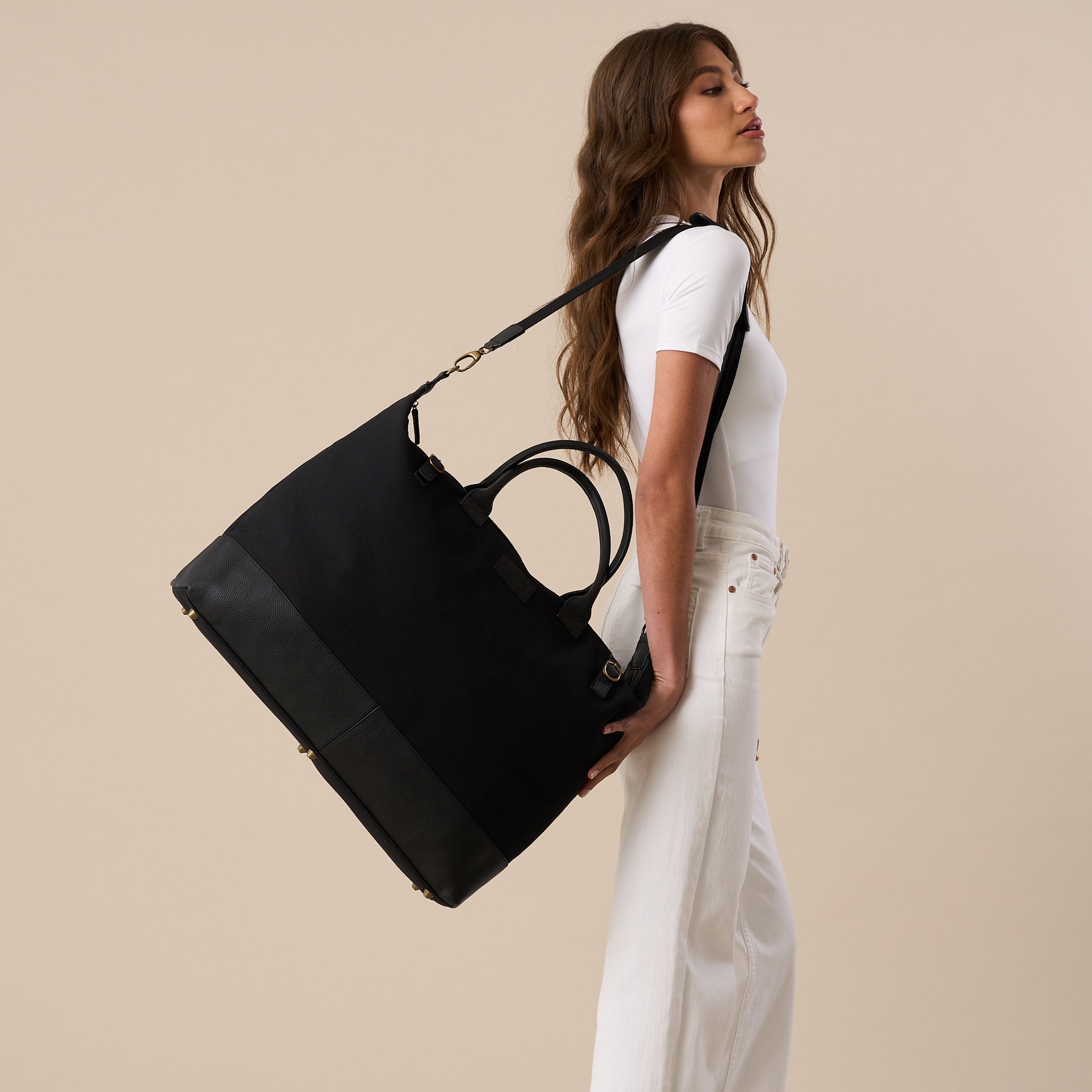 Hudson Canvas and Leather Weekender Bag - Woodstock Leather