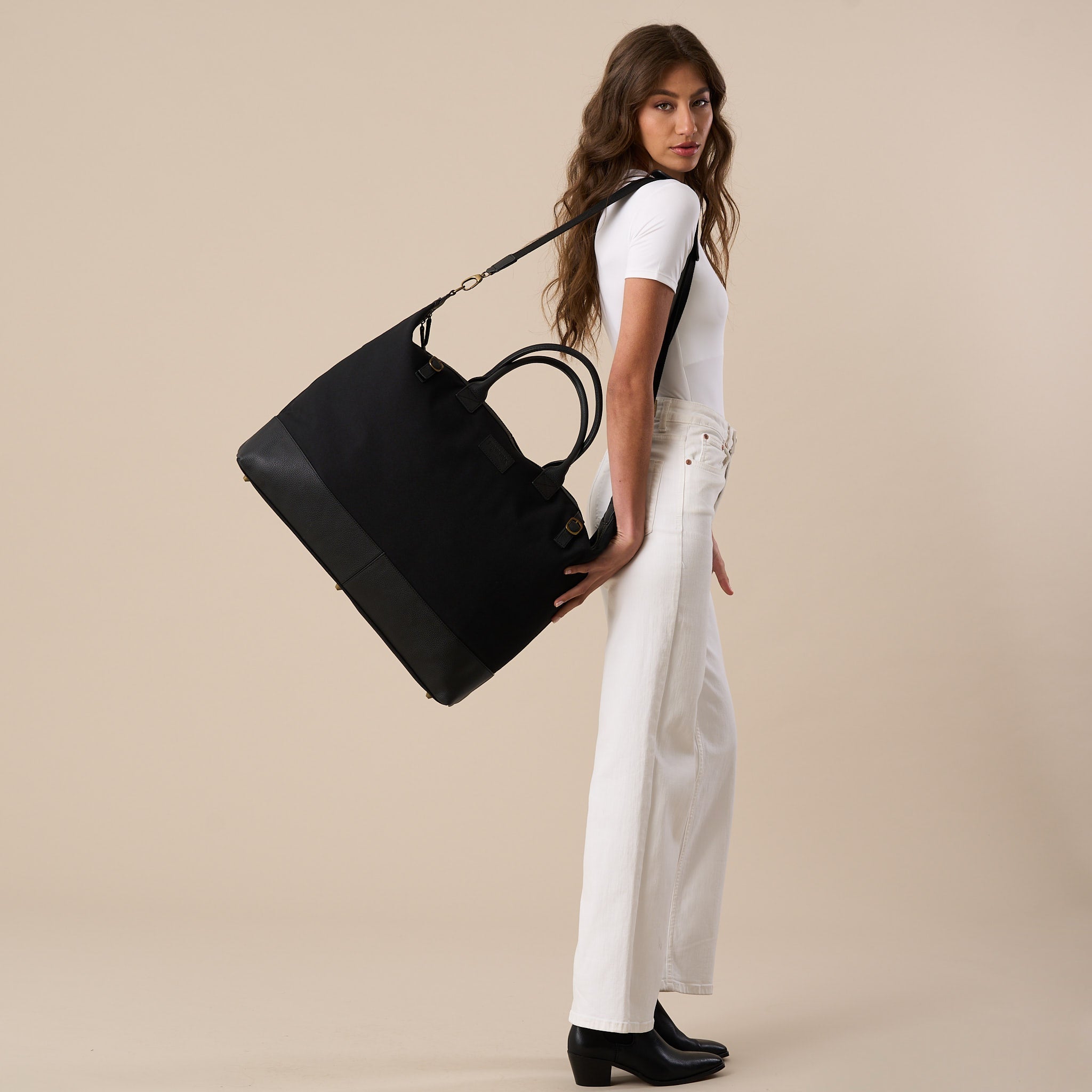 Hudson Canvas and Leather Weekender Bag - Woodstock Leather