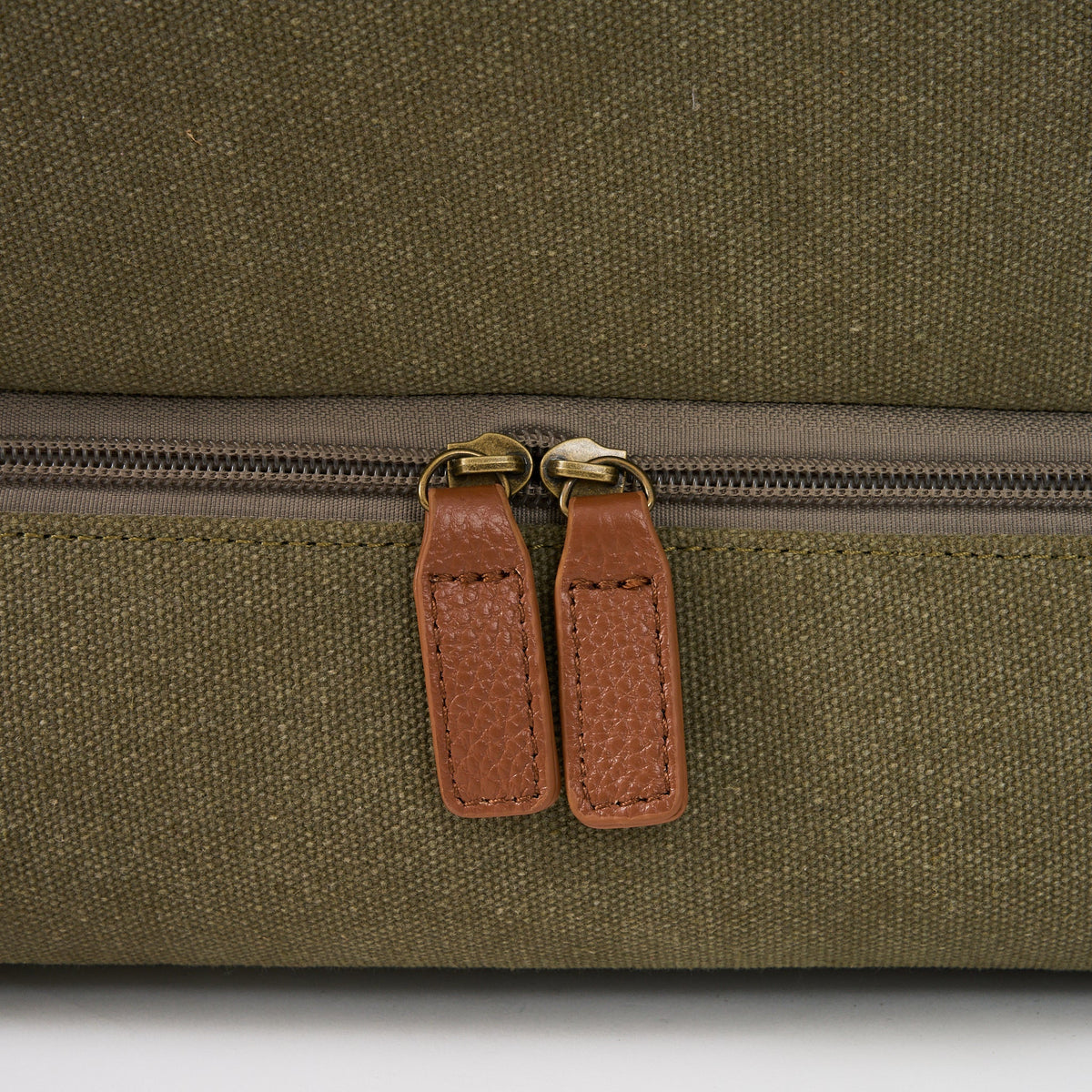 Kingsley Double Layer Canvas and Leather Duffel with Shoe Compartment - Woodstock Leather