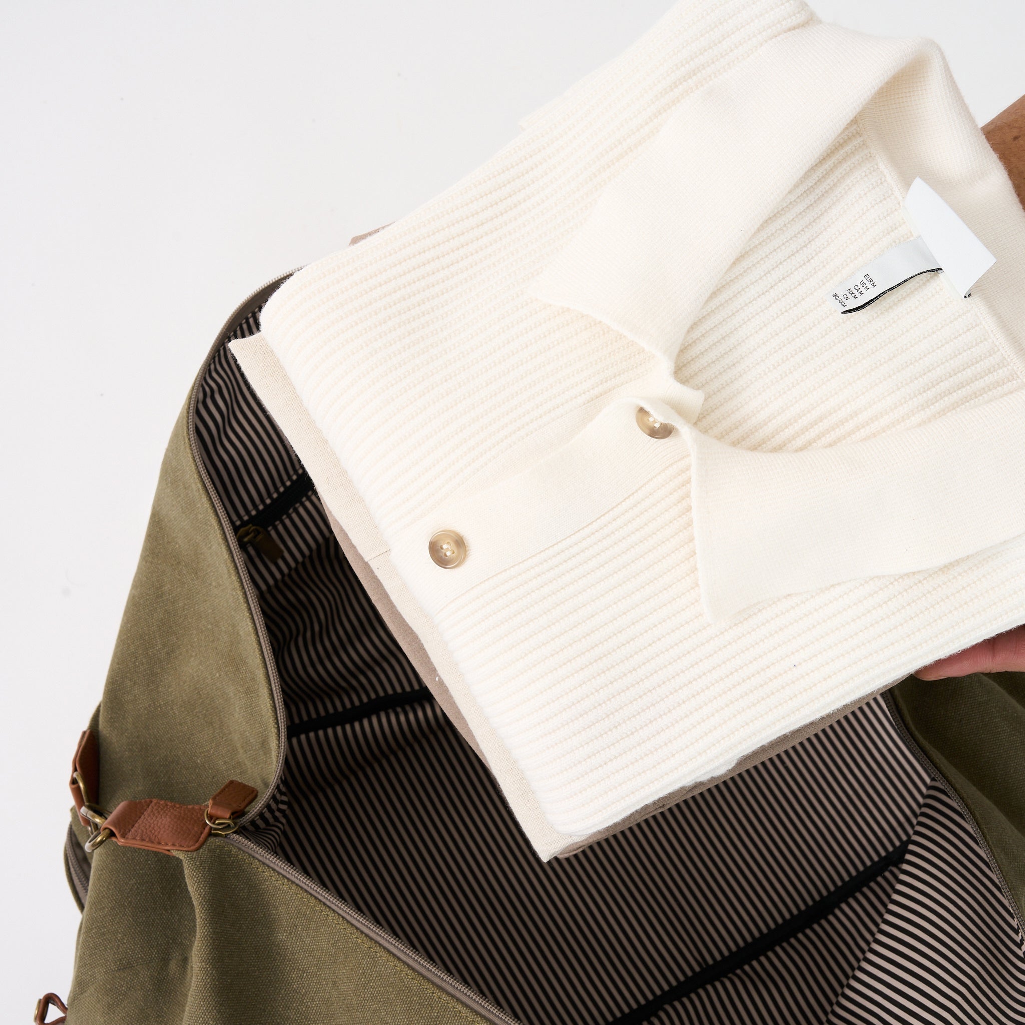 Kingsley Double Layer Canvas and Leather Duffel with Shoe Compartment - Woodstock Leather