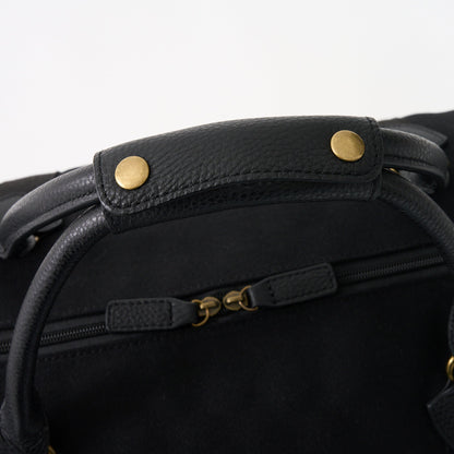 Kingsley Double Layer Canvas and Leather Duffel with Shoe Compartment - Woodstock Leather