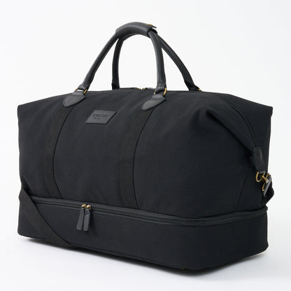 Kingsley Double Layer Canvas and Leather Duffel with Shoe Compartment - Woodstock Leather