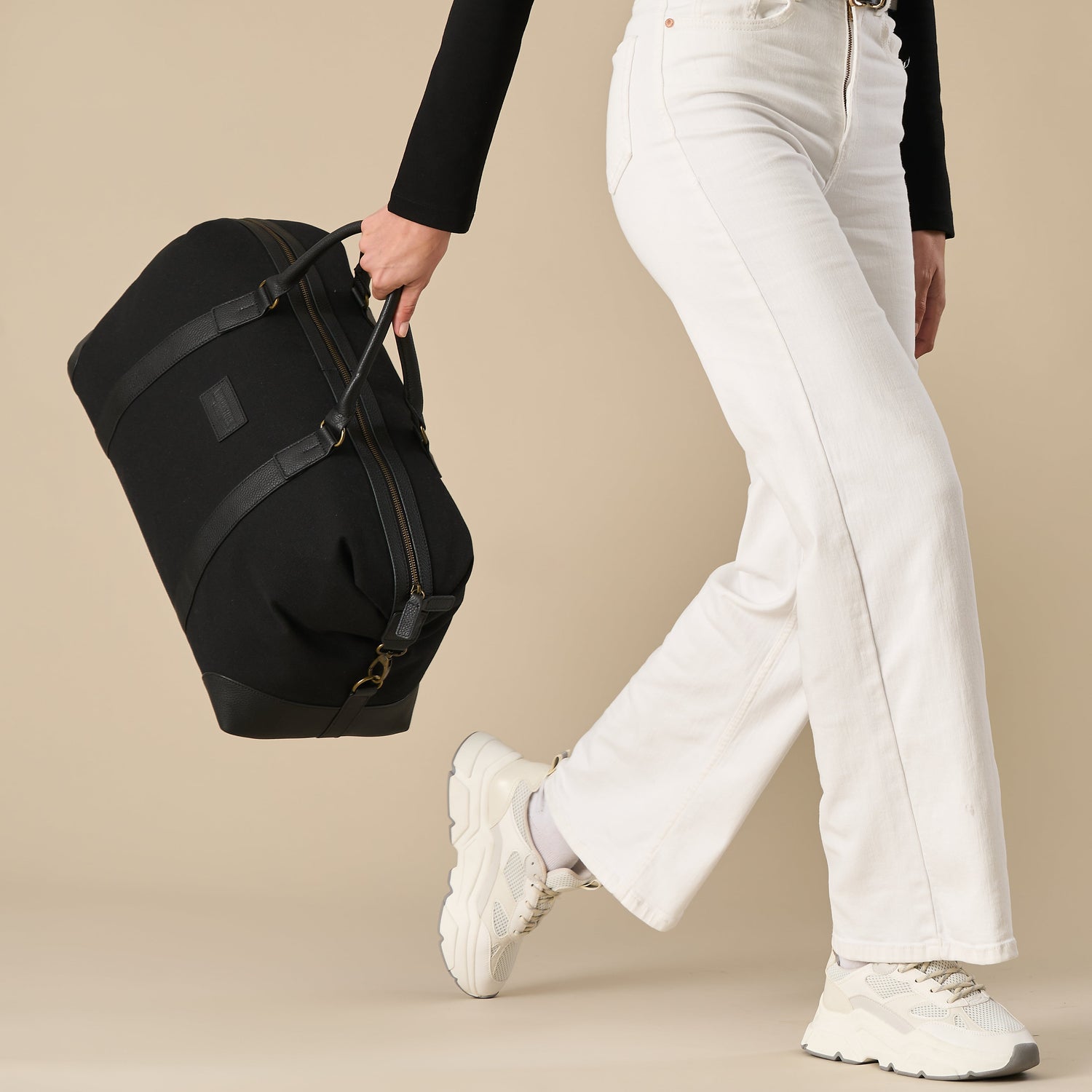 Oxford Leather and Canvas Duffel Bag - Woodstock Leather