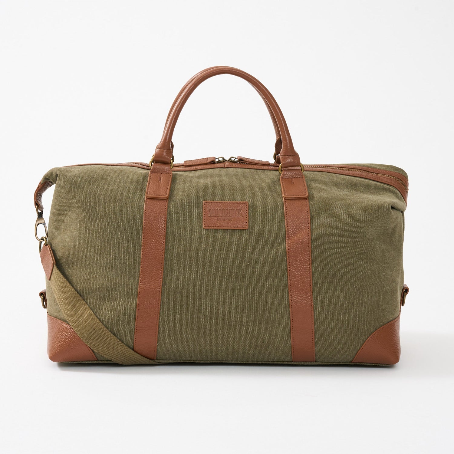 Oxford Leather and Canvas Duffel Bag - Woodstock Leather
