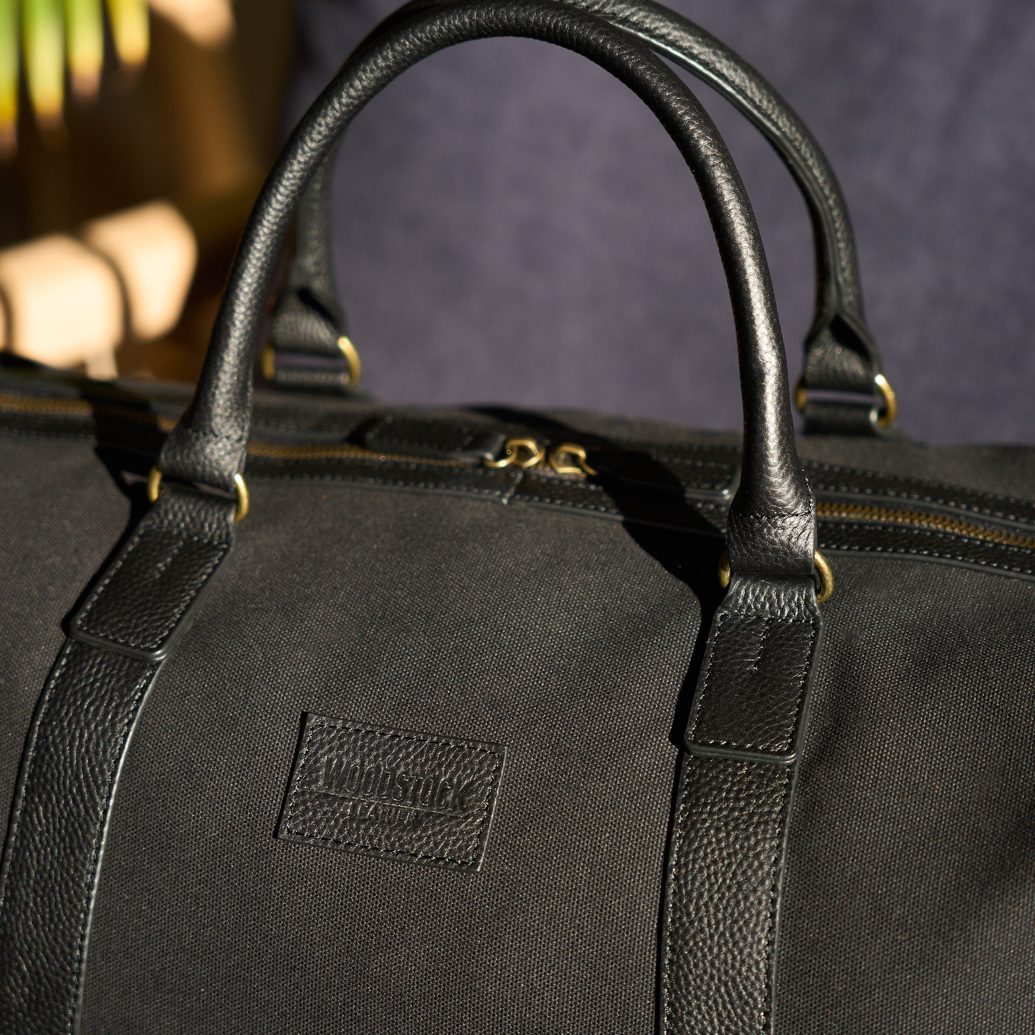 Oxford Leather and Canvas Duffel Bag - Woodstock Leather