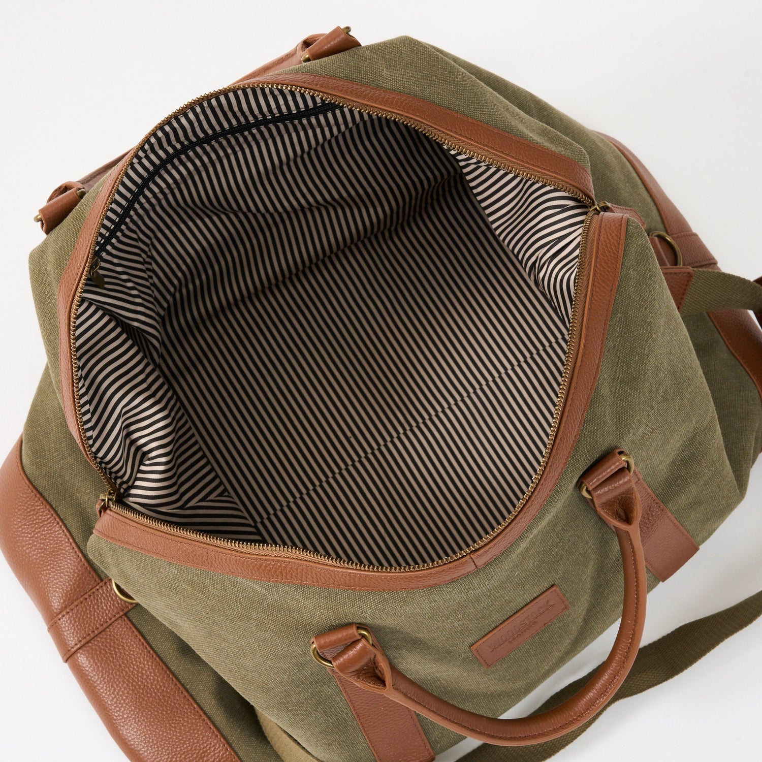 Oxford Leather and Canvas Duffel Bag - Woodstock Leather
