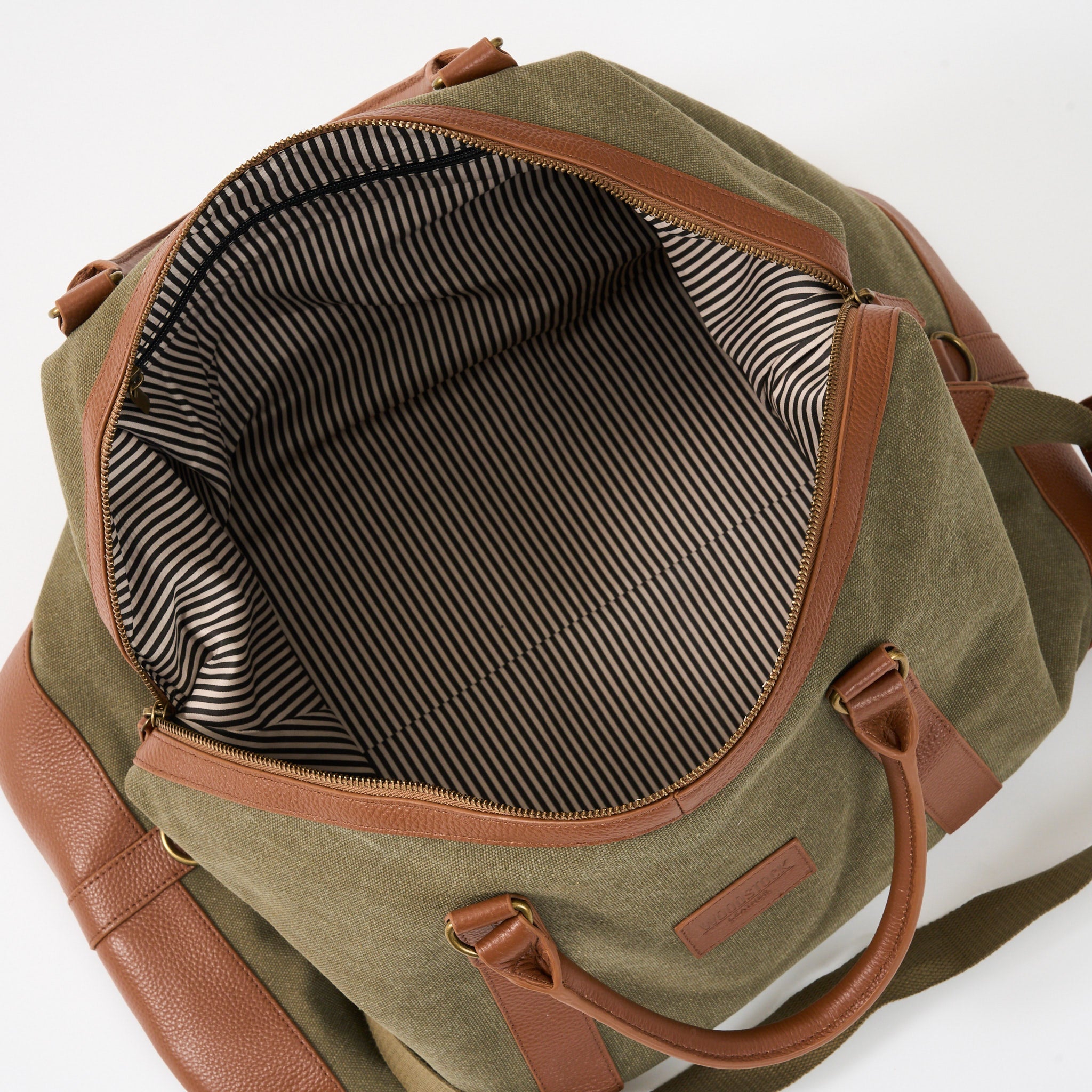 Oxford Leather and Canvas Duffel Bag - Woodstock Leather